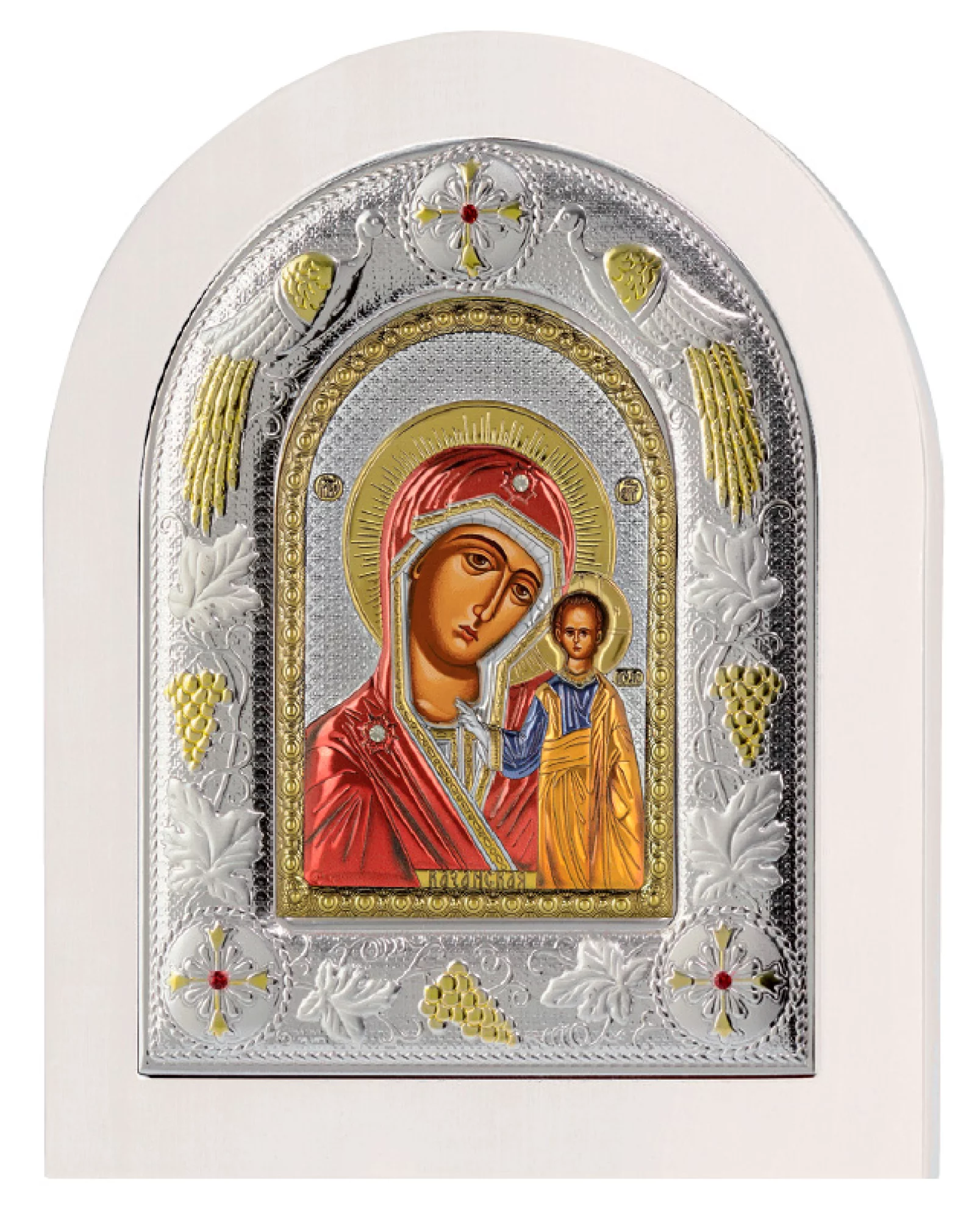 Икона Божией Матери Казанская. В Белой рамке. Размер 18х22см - 414353 – изображение 1