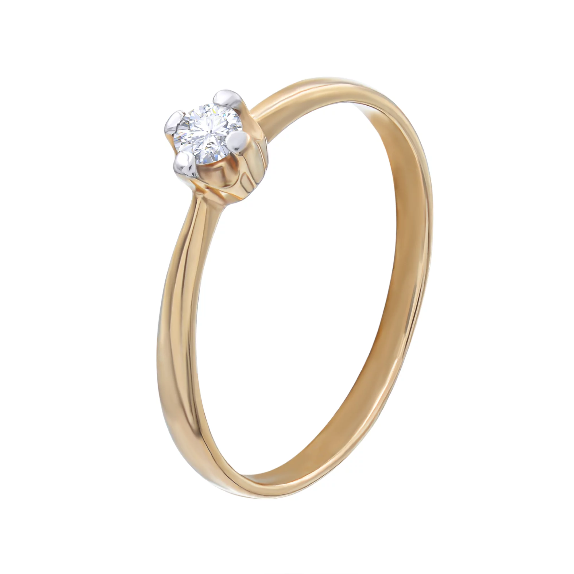 Золотое кольцо с цирконием - 521476 – изображение 1