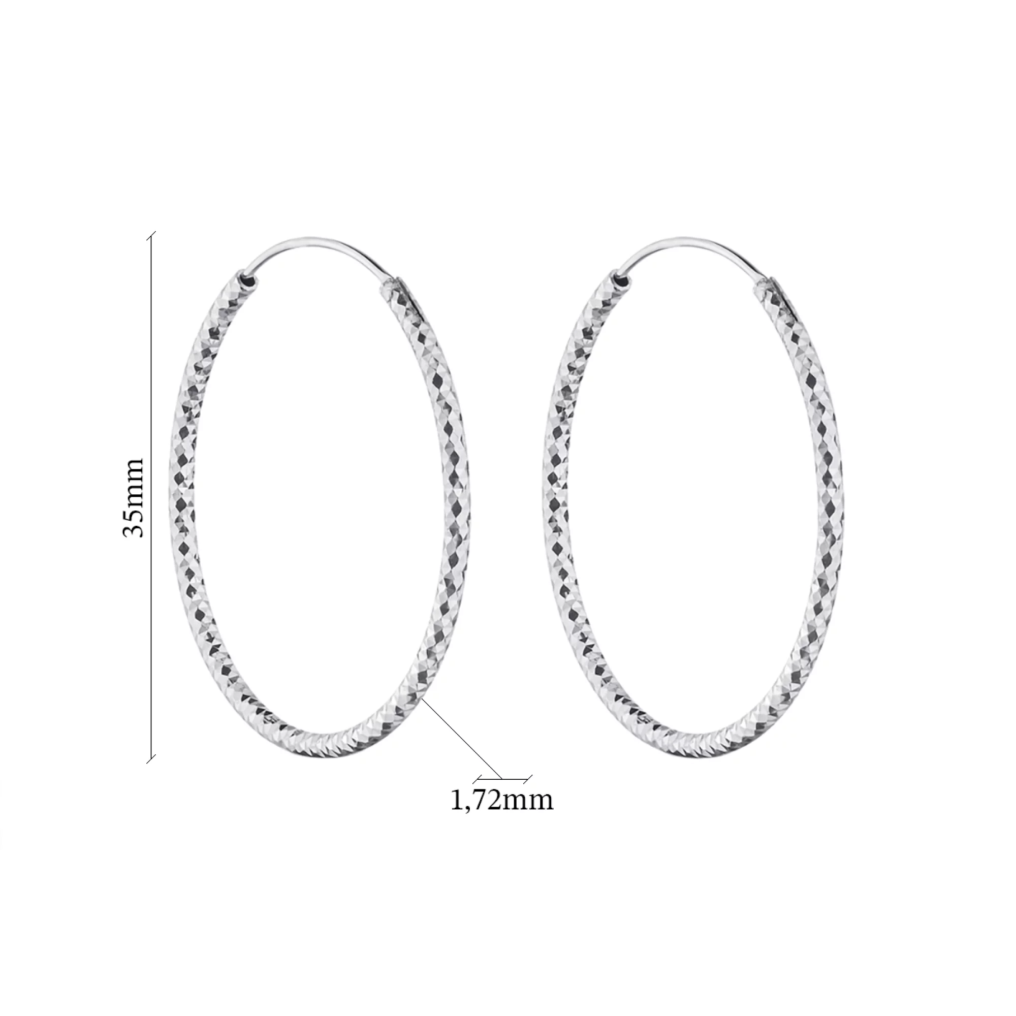 Сережки-кольца из серебра - 1343352 – изображение 2