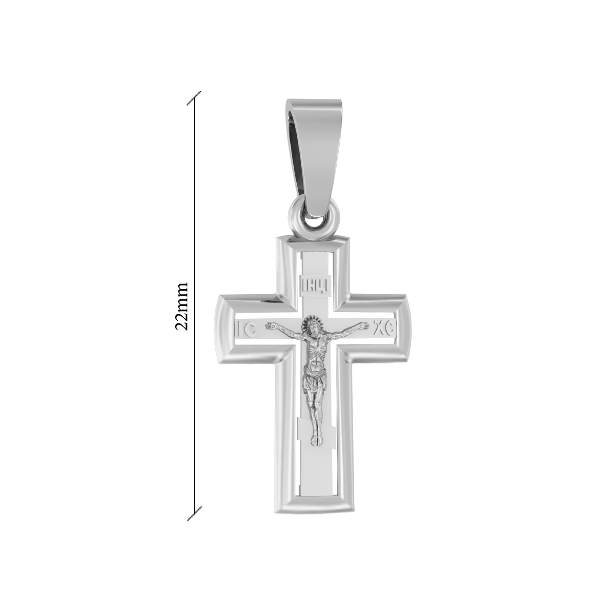 Хрестик з білого золота - 961166 – зображення 2