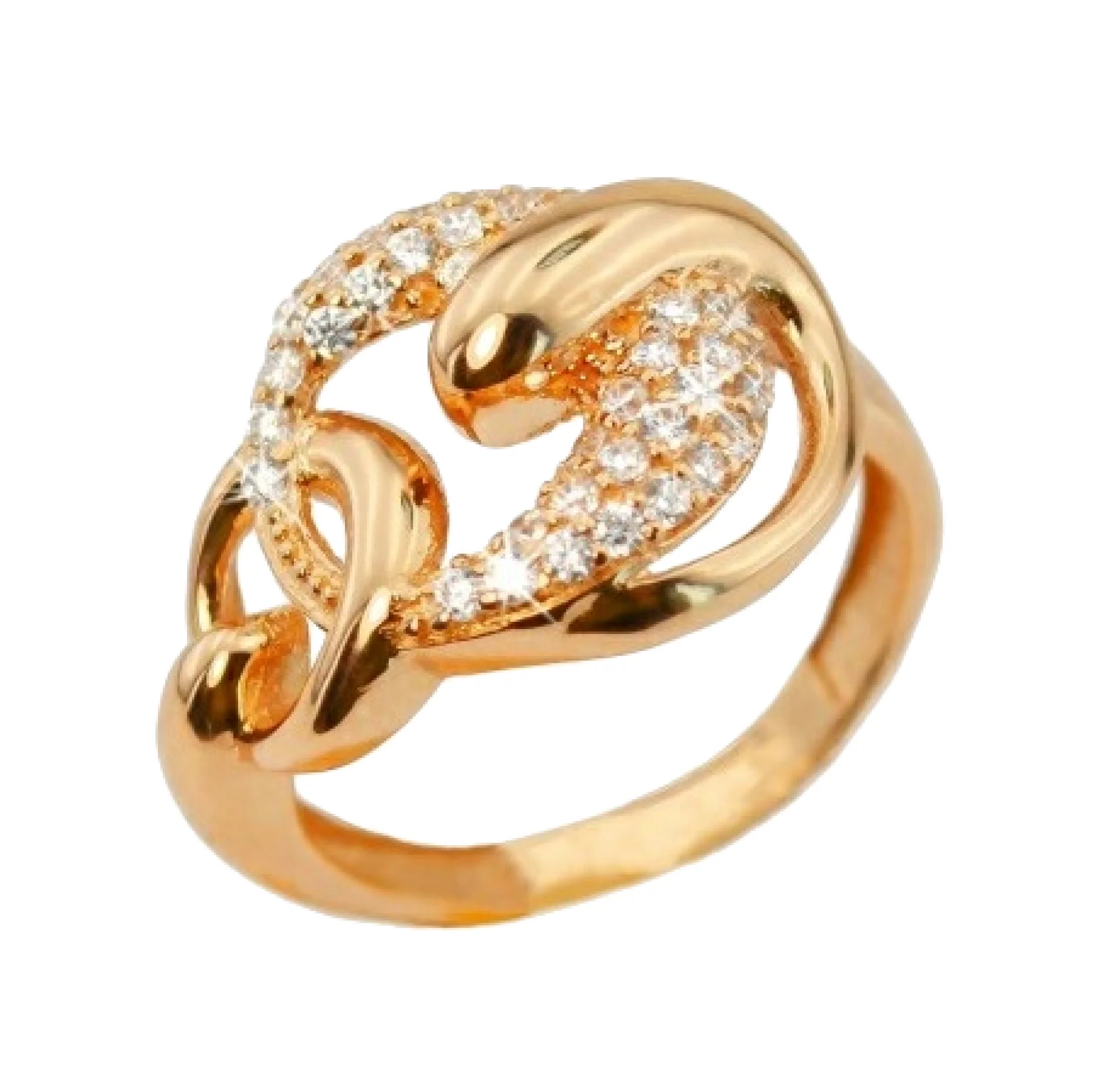 Золотое кольцо с фианитом - 511938 – изображение 1