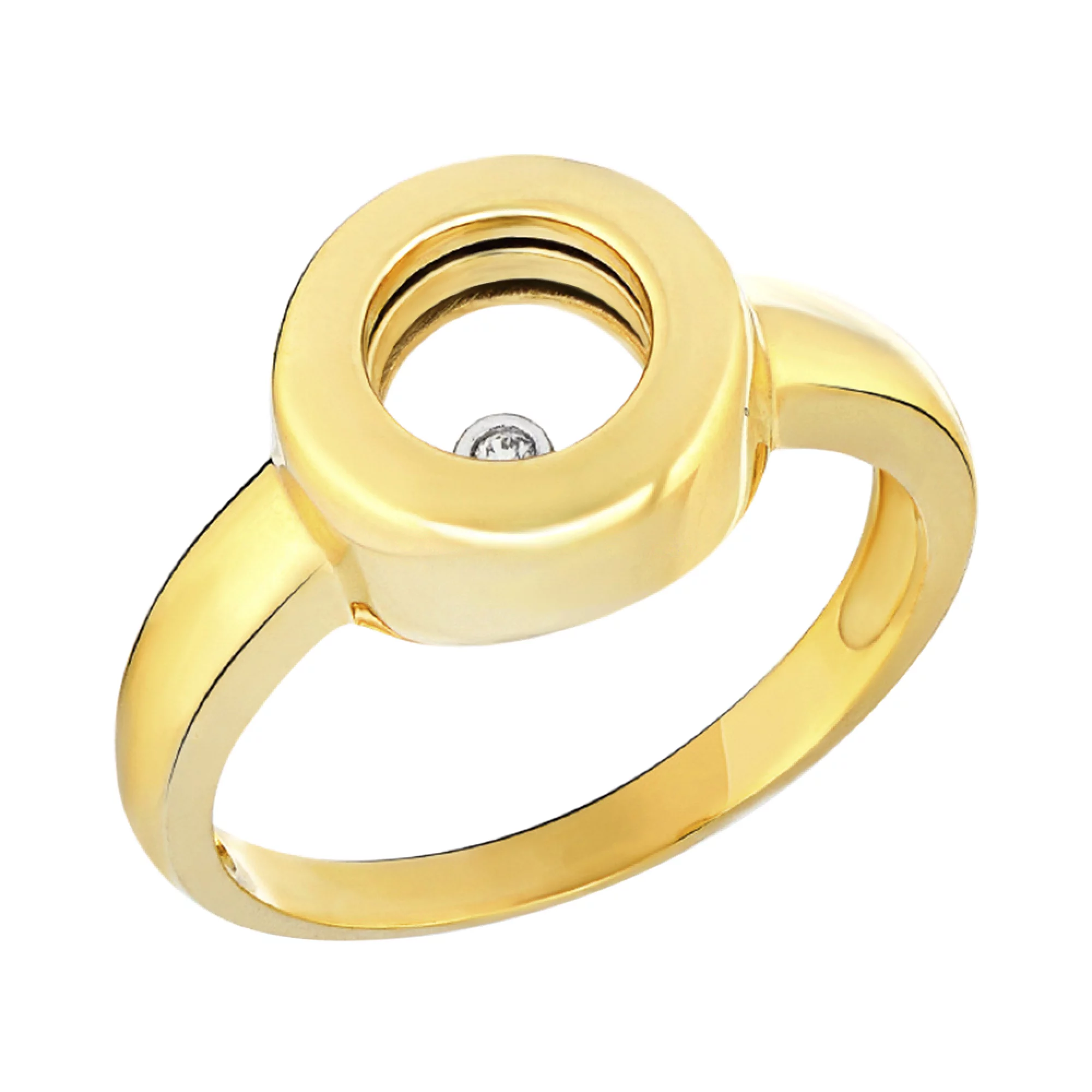 Золотое кольцо с фианитом - 1392394 – изображение 1
