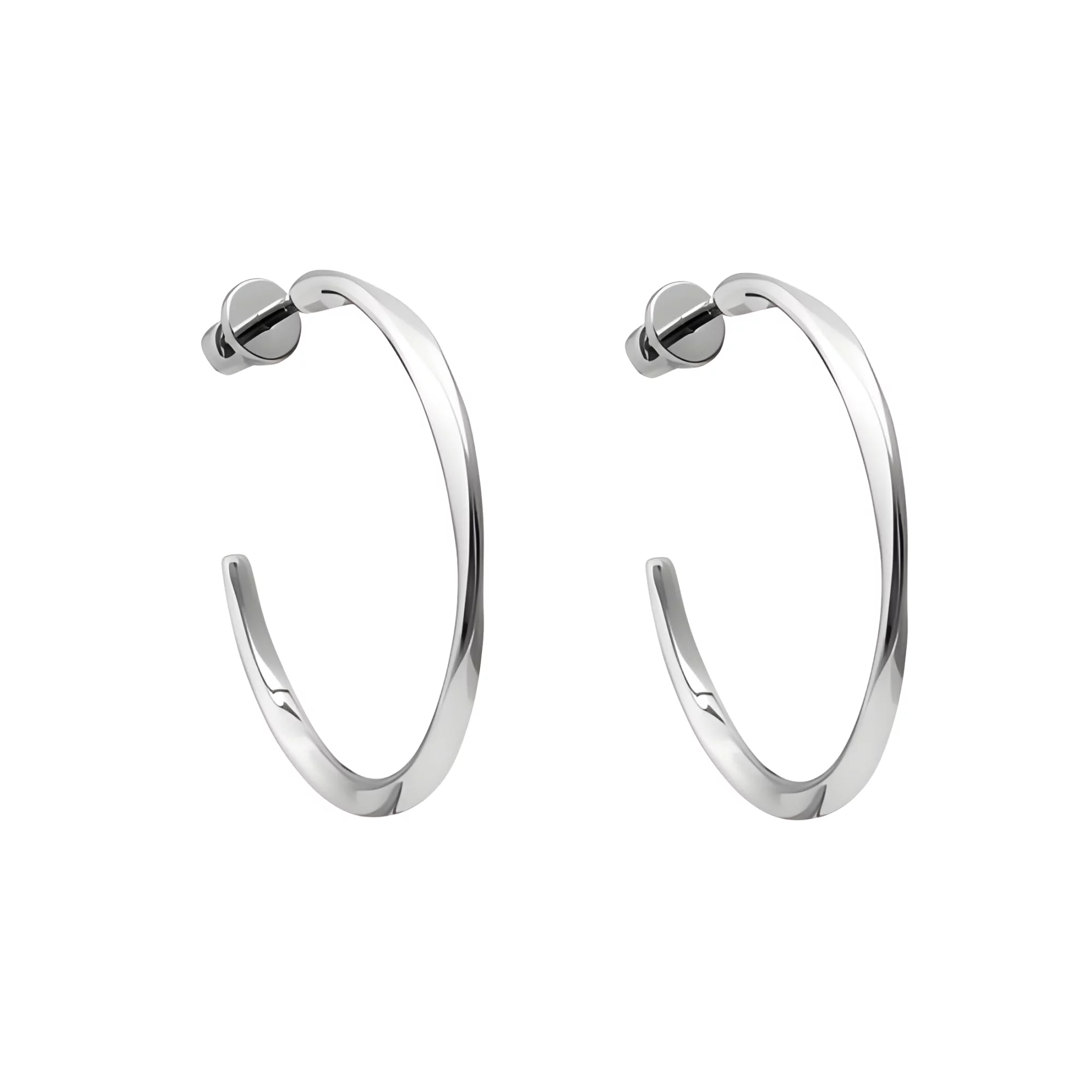 Срібні сережки-гвоздики у формі спіралі - 1553045 – зображення 1