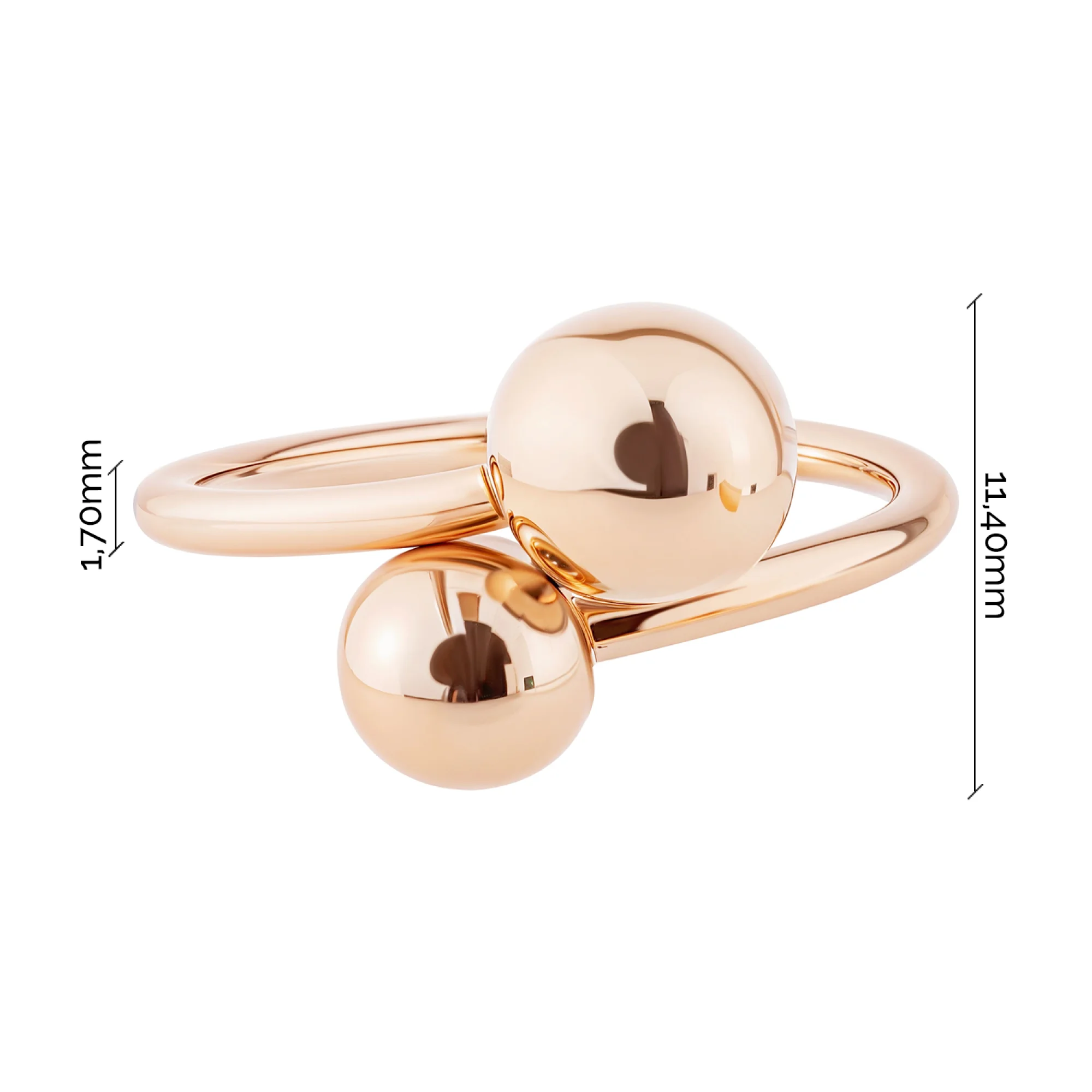 Кольцо "Шарики" из красного золота - 2170895 - 3