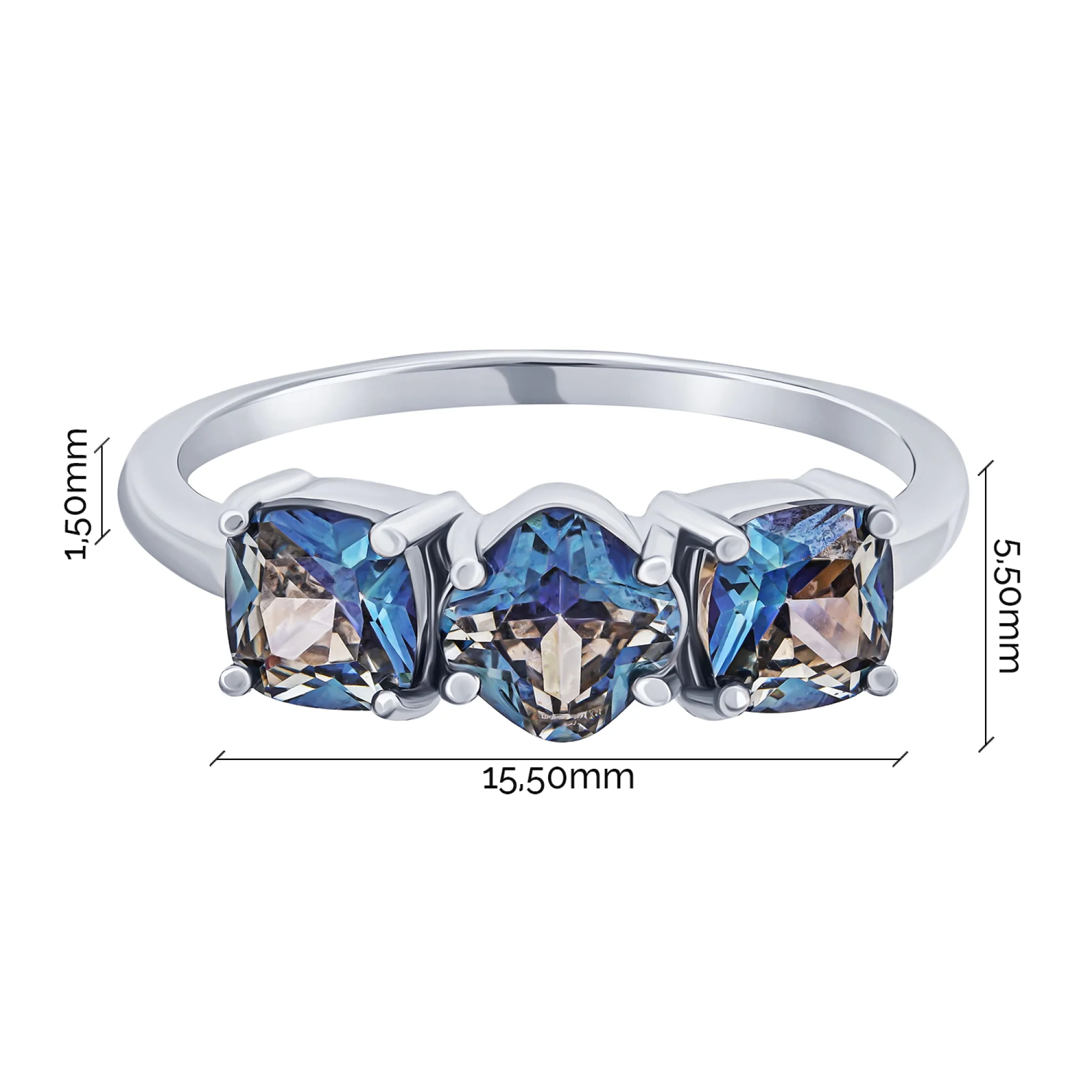 Серебряное кольцо с мистик топазом - 2021315 - 3