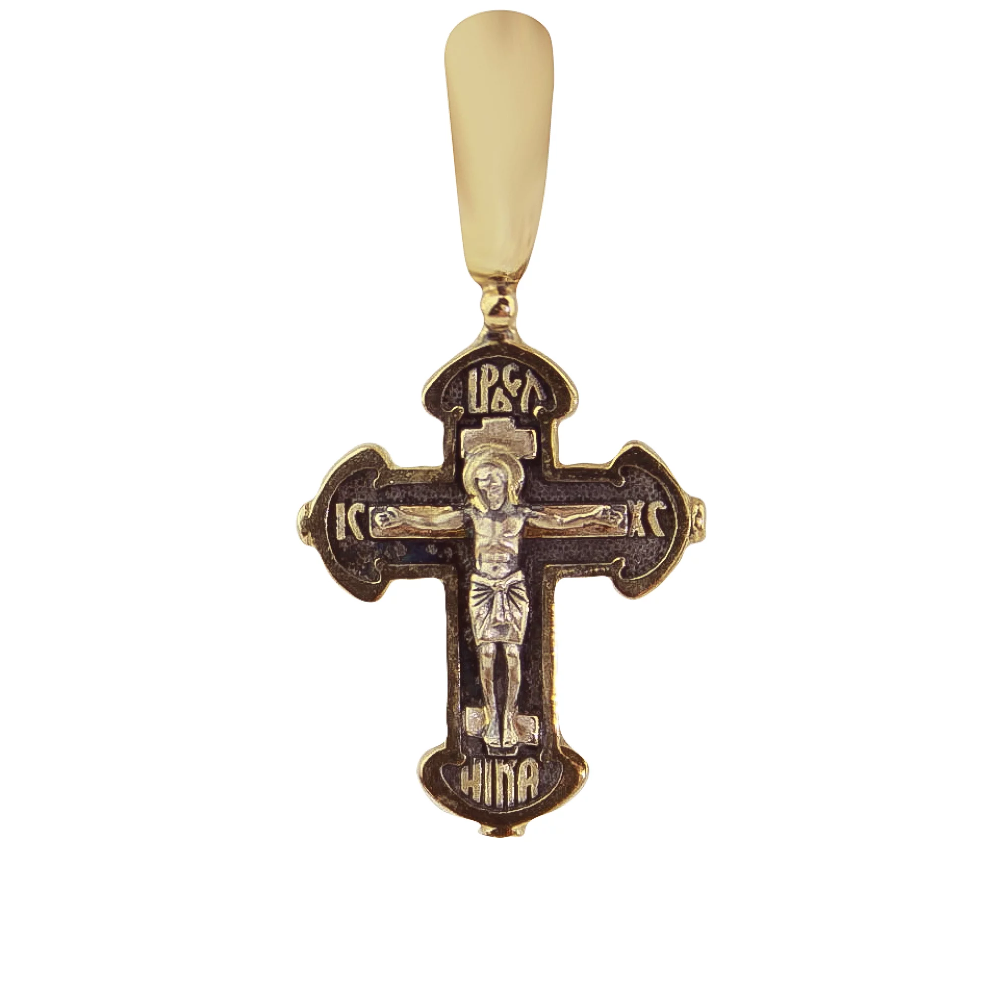 Хрестик золотий з чорнінням - 375508 – зображення 1