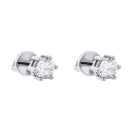 Сережки-гвоздики из серебра с фианитом - 1453921