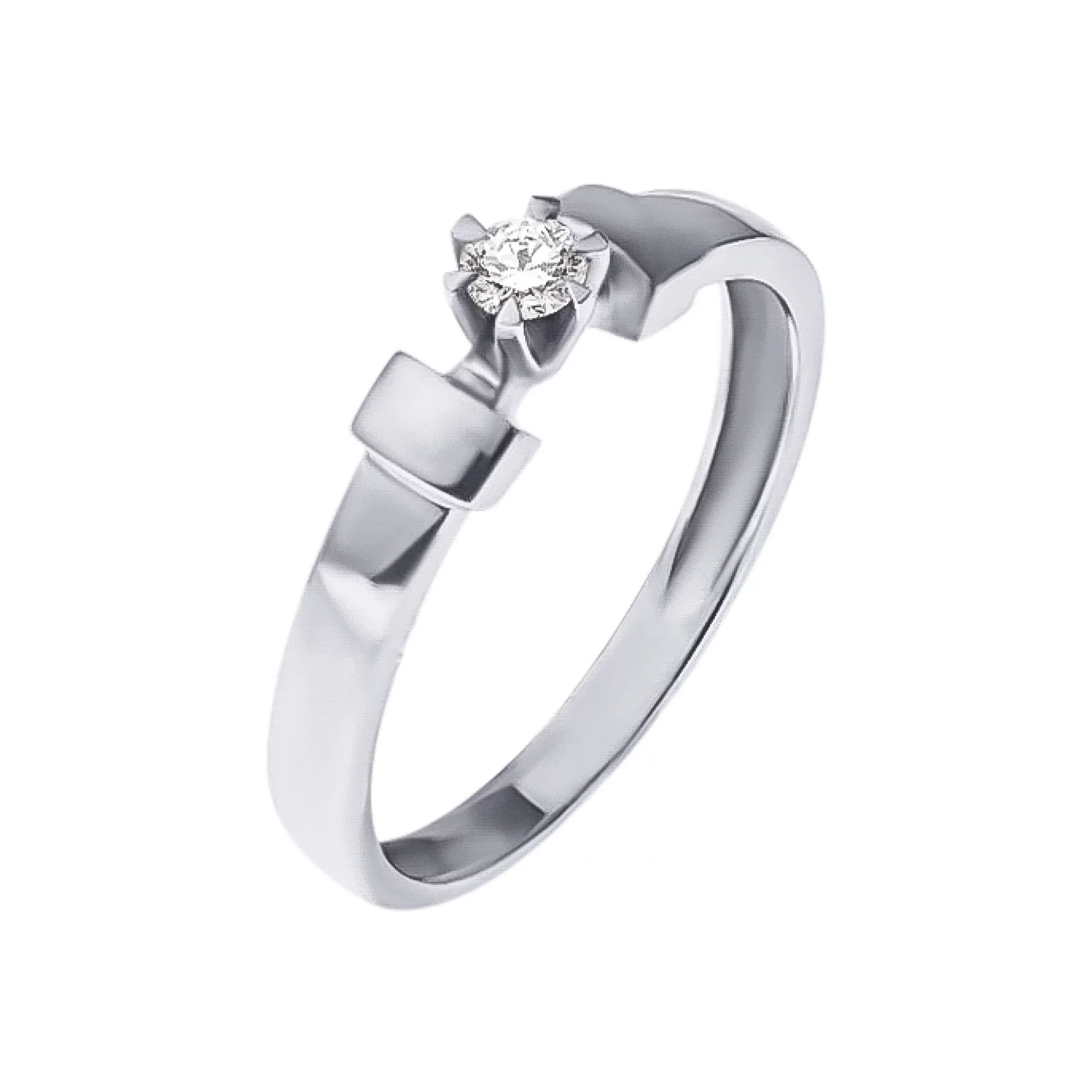 Золотое кольцо с бриллиантом - 502551 – изображение 1