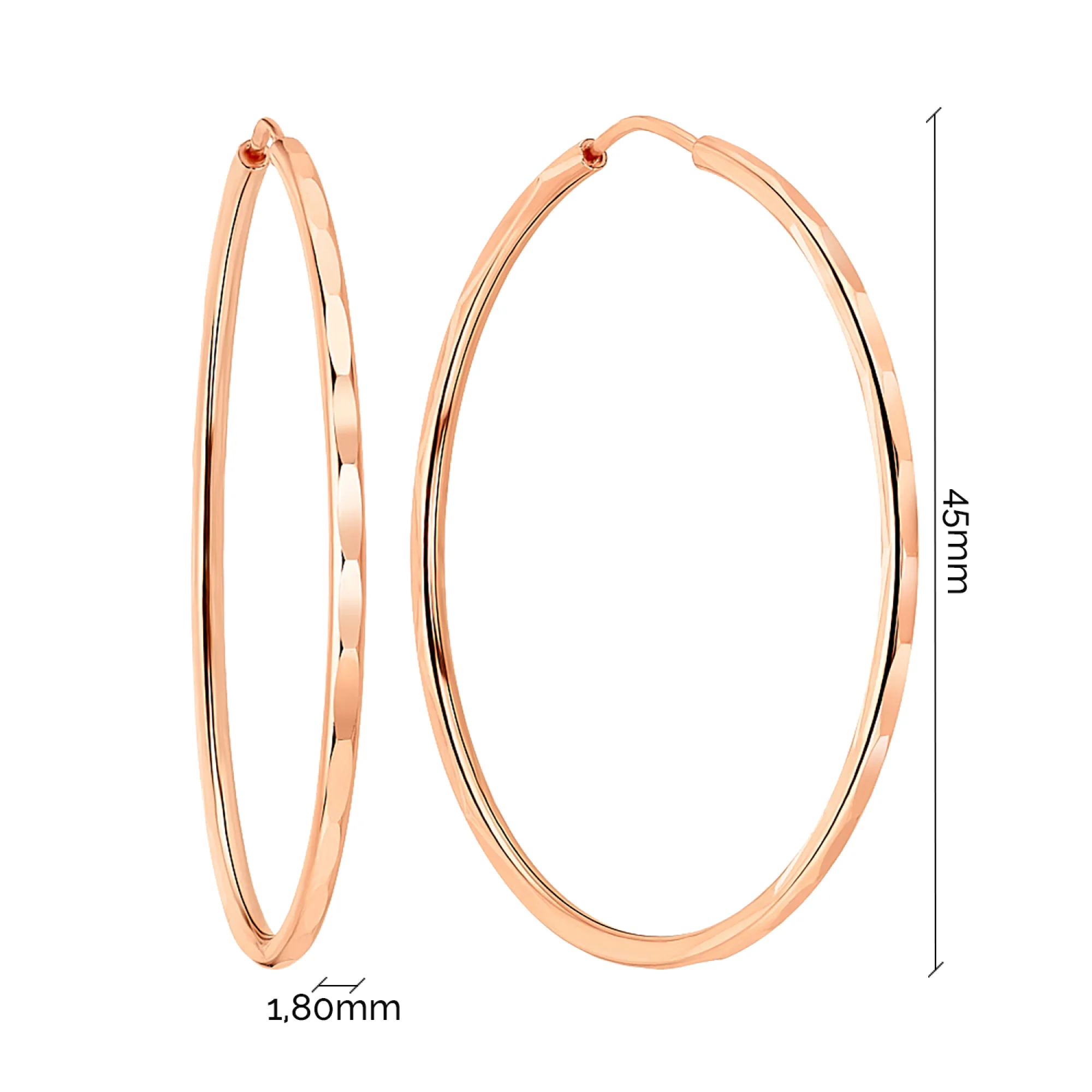 Серьги-кольца из красного золота - 971276 - 2