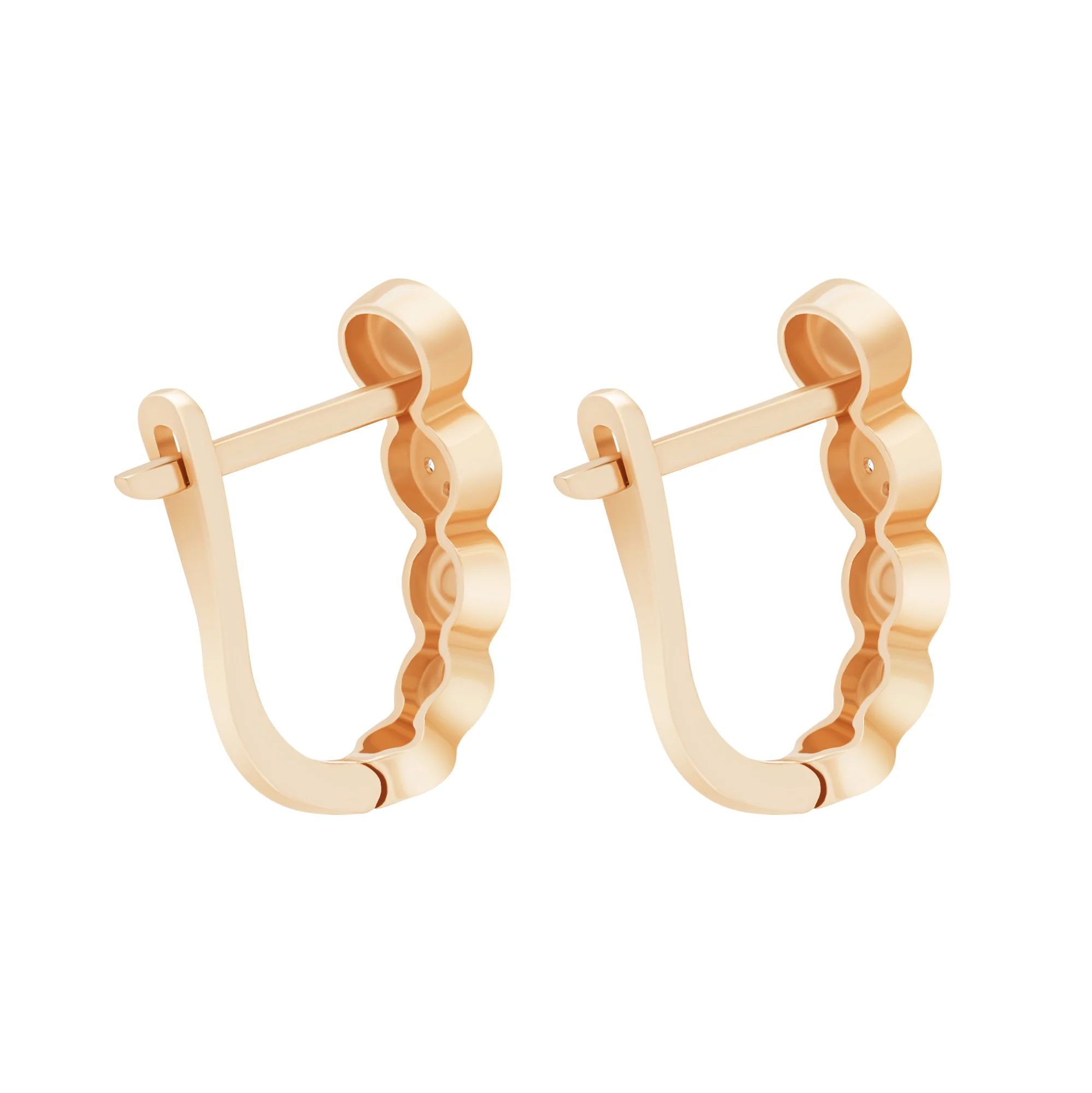 Сережки из красного золота с фианитами - 1748376 - 4