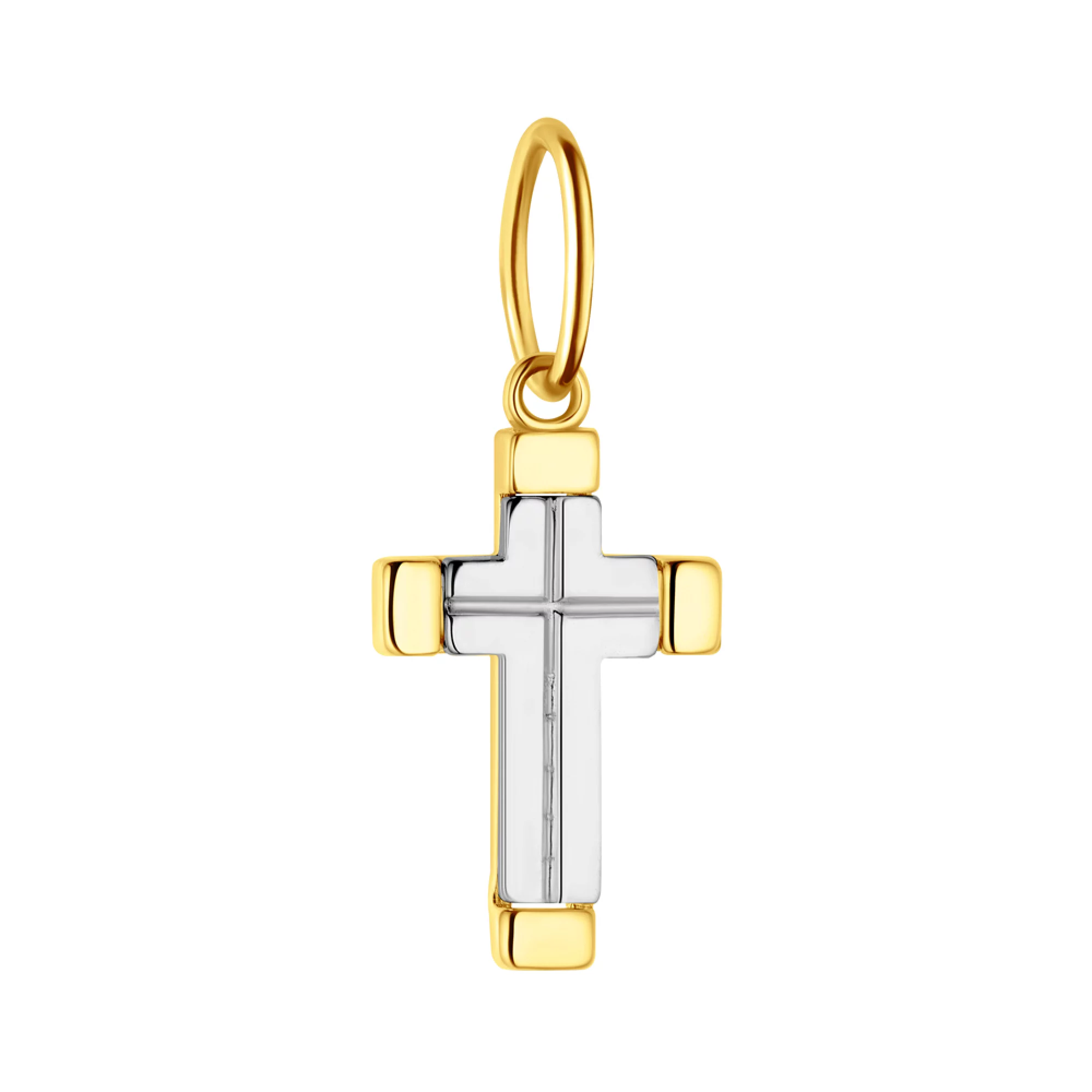 Крестик из комбинированого золота - 1095115 – изображение 1