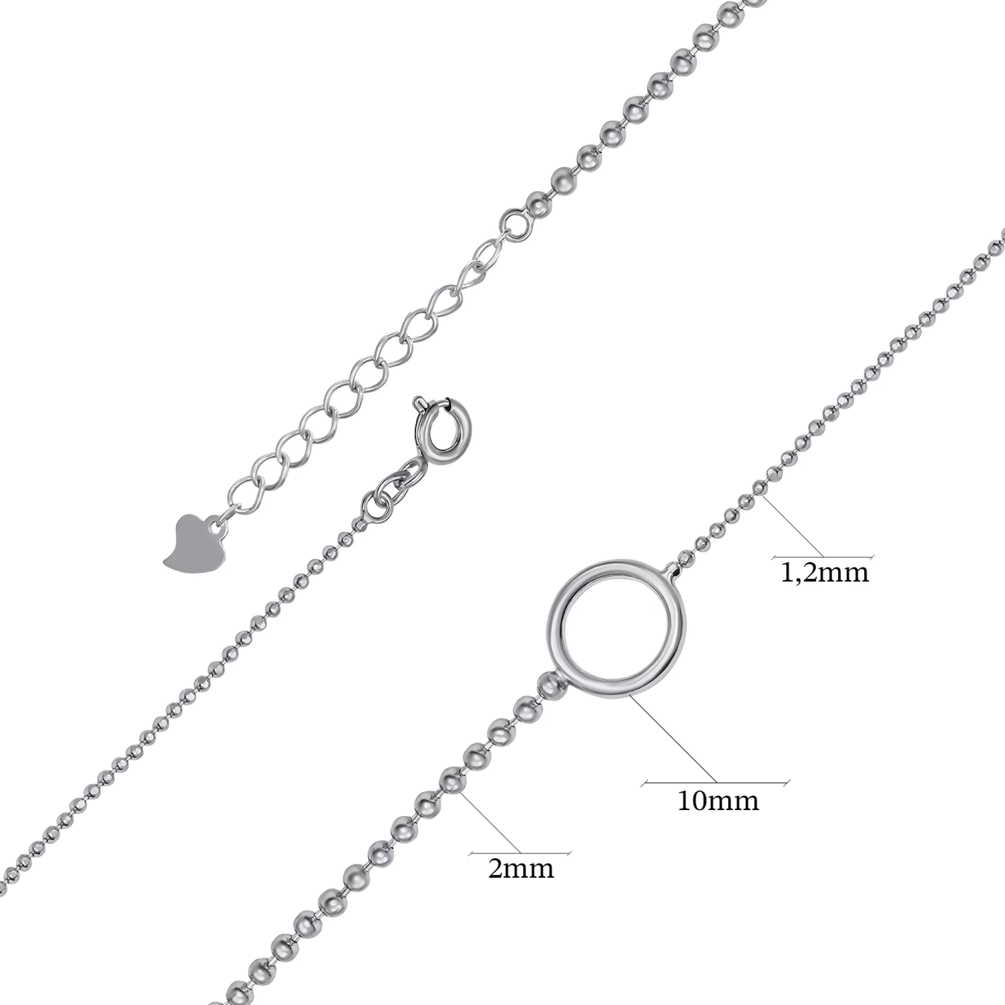 Браслет из серебра "Круг" плетение гольф - 1468704 – изображение 3