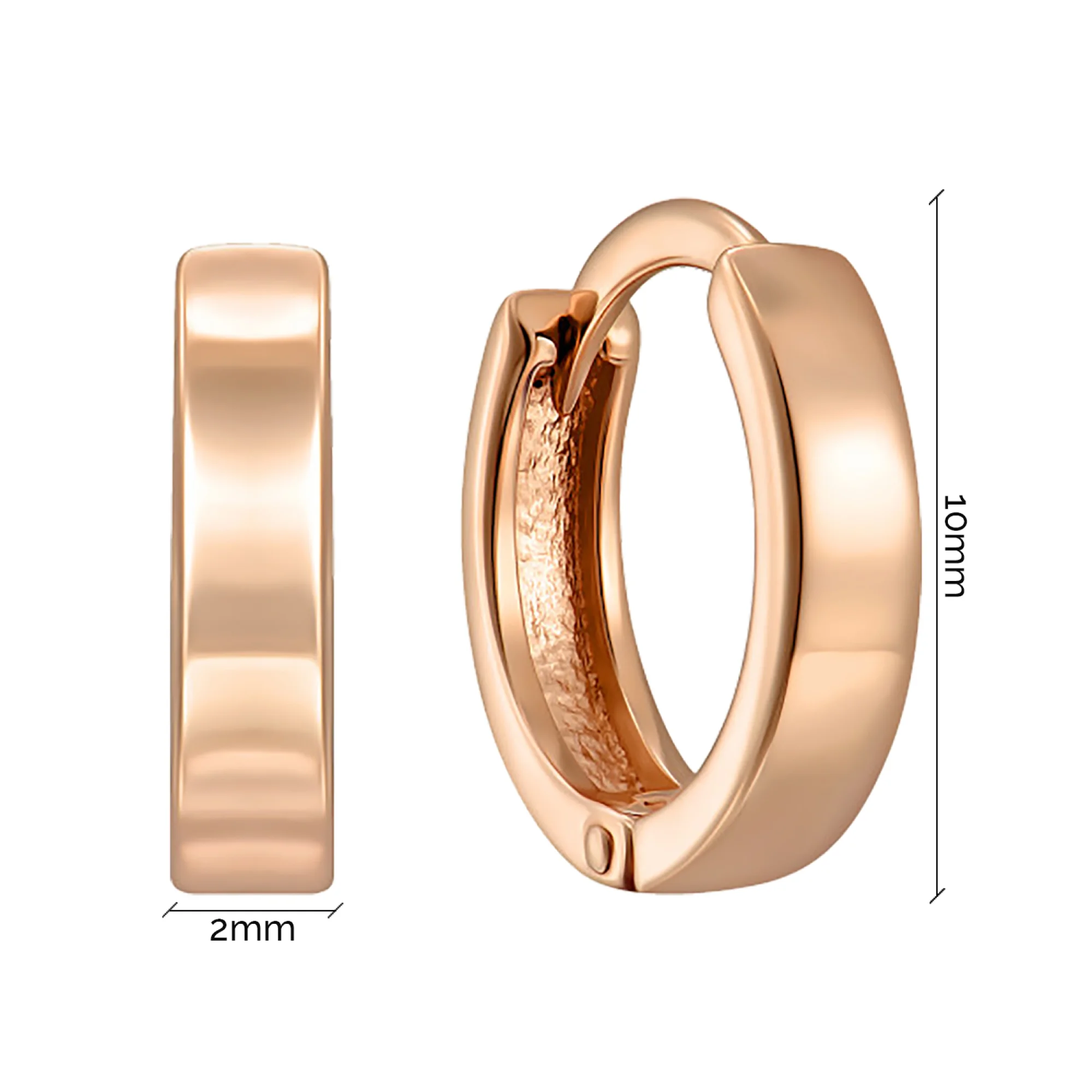 Сережки-кольца из красного золота - 966738 - 3