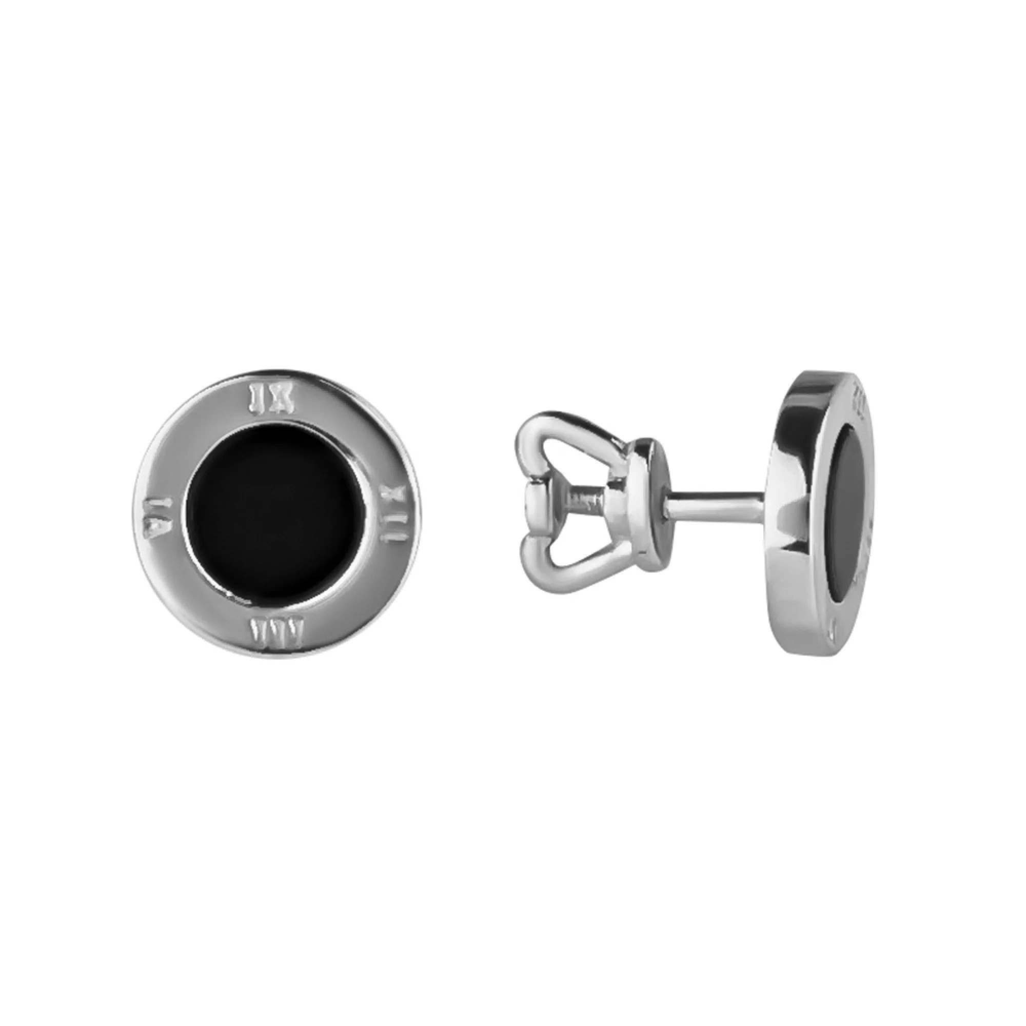 Сережки-гвоздики из серебра с агатом - 1508921 – изображение 1