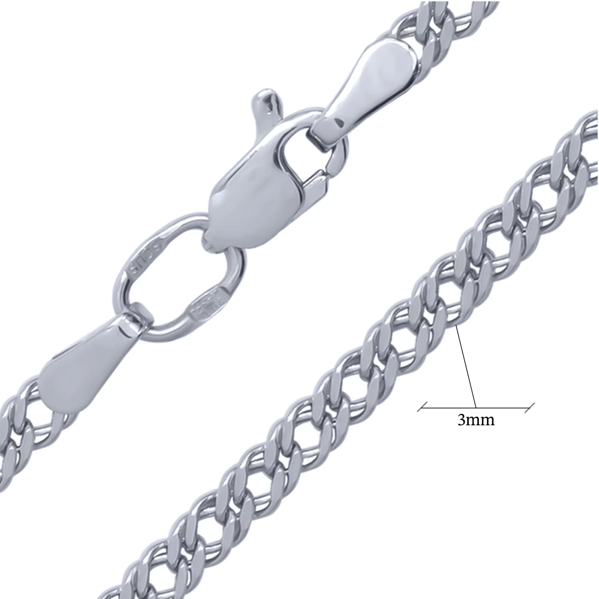 Цепочка из серебра в плетении рембо - 1606625 – изображение 2