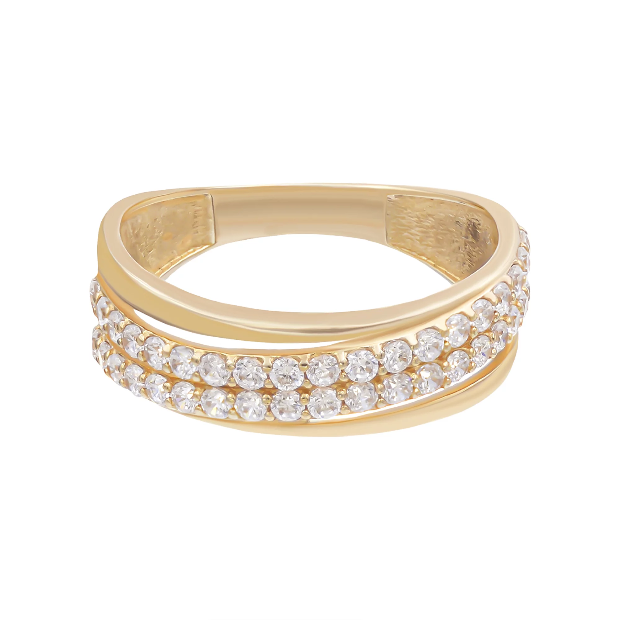 Золотое кольцо с фианитом - 538756 – изображение 2