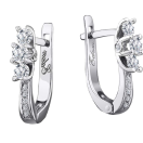 Серьги с бриллиантами в белом золоте - 375212