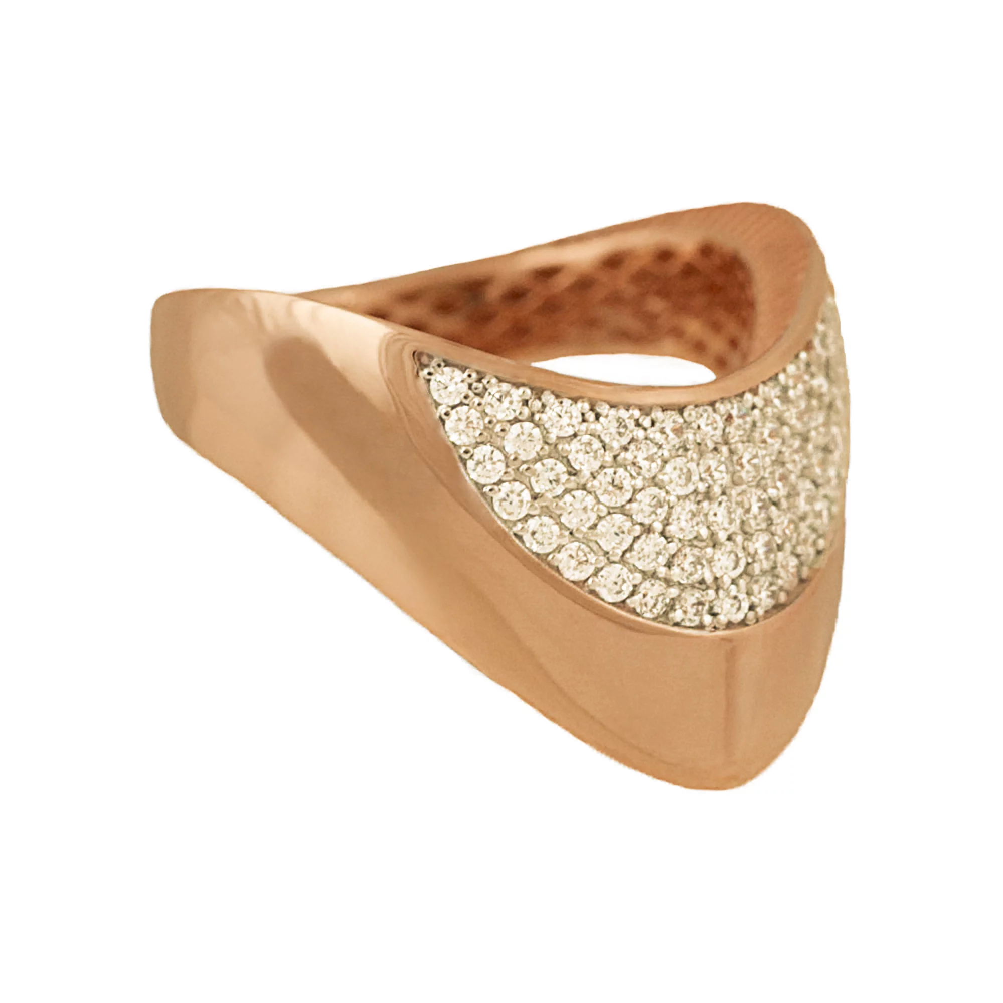Золотое кольцо с фианитом - 482926 – изображение 2