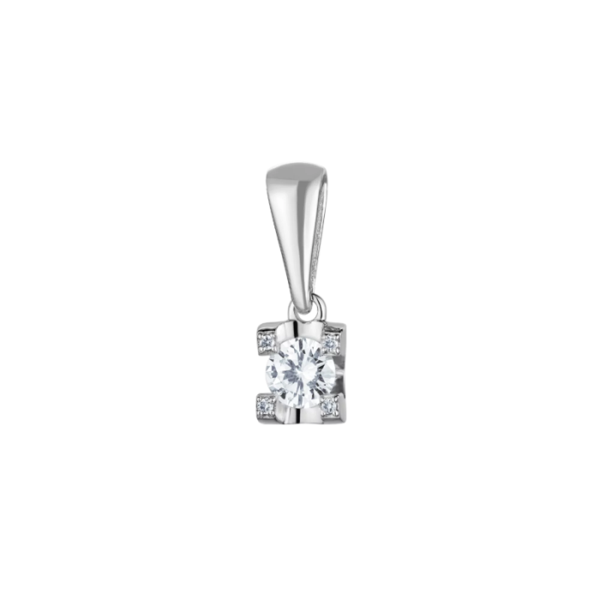 Підвіска з білого золота з діамантом - 421684 – зображення 1