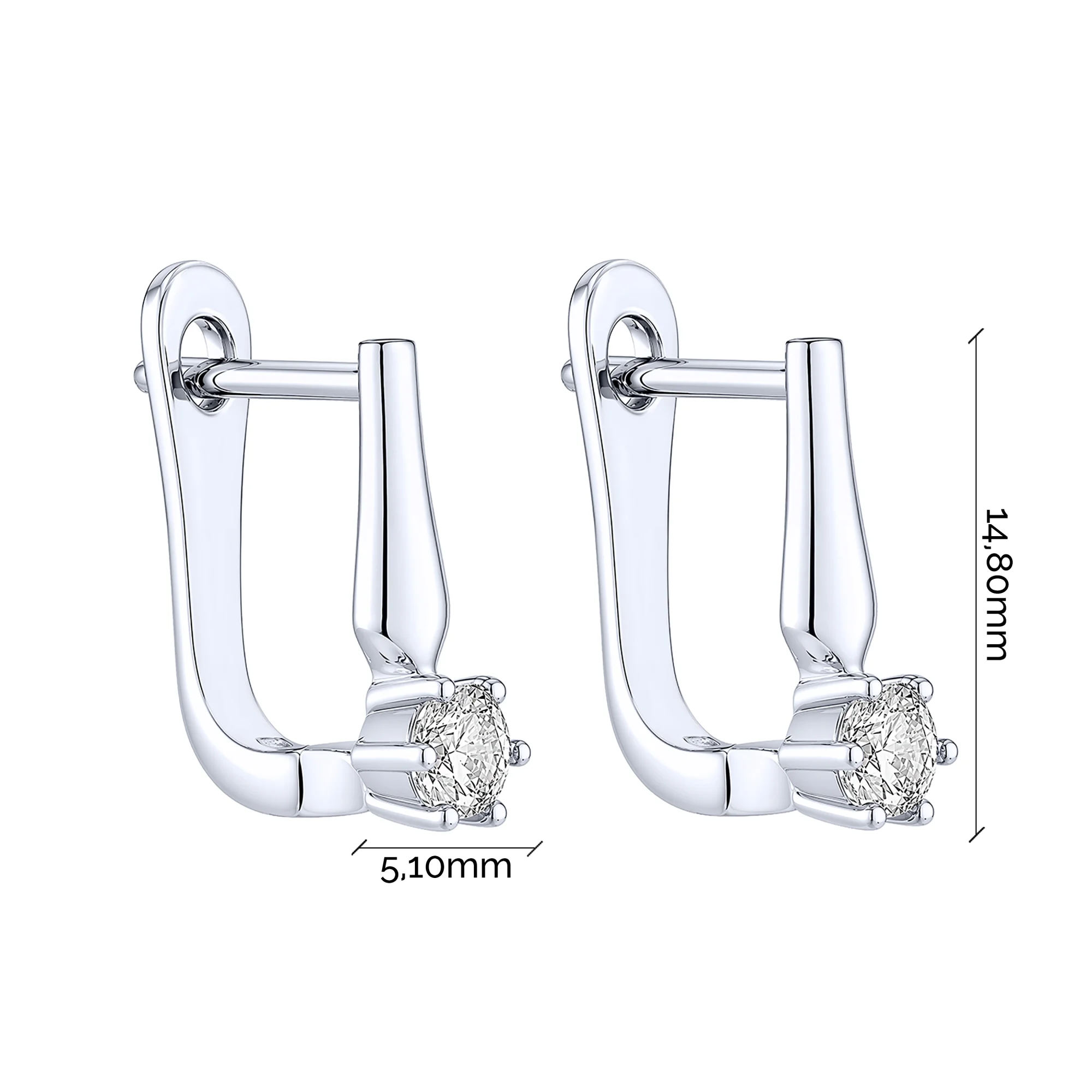 Сережки из серебра с фианитом  - 2262299 - 2