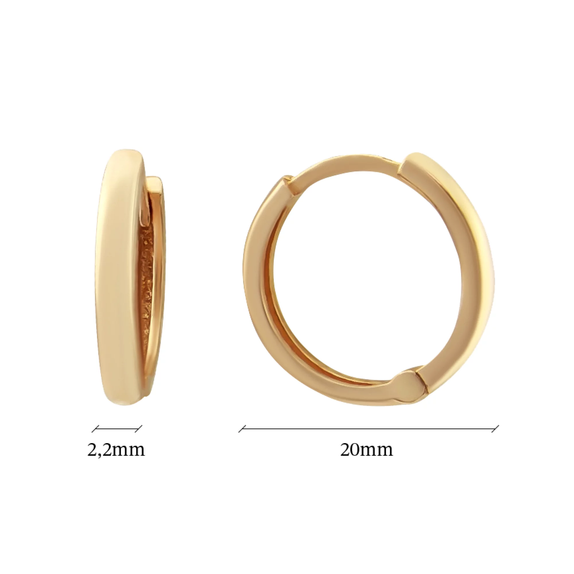 Сережки-кольца из красного золота - 594196 – изображение 2