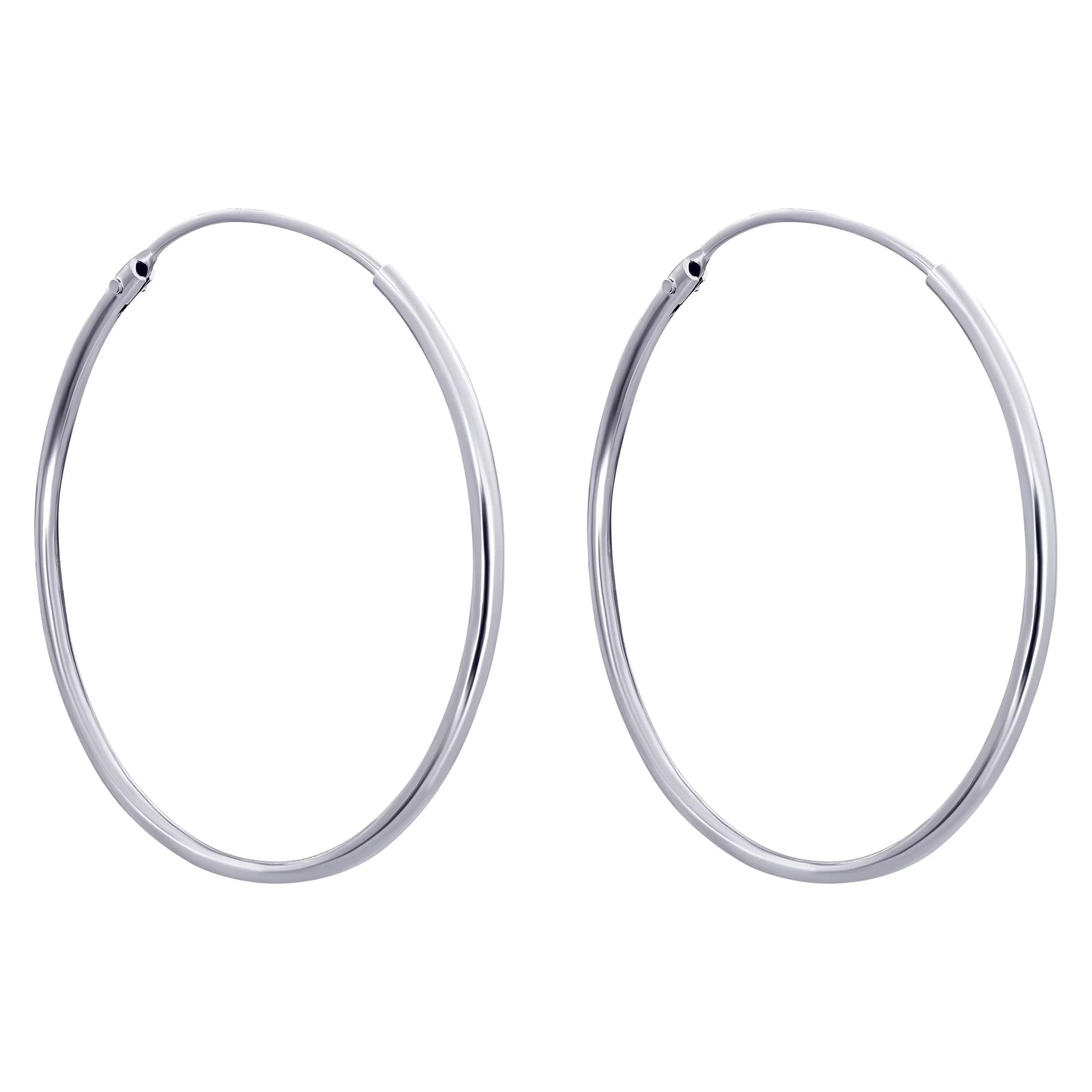 Сережки-кольца серебряные  - 886251 – изображение 1