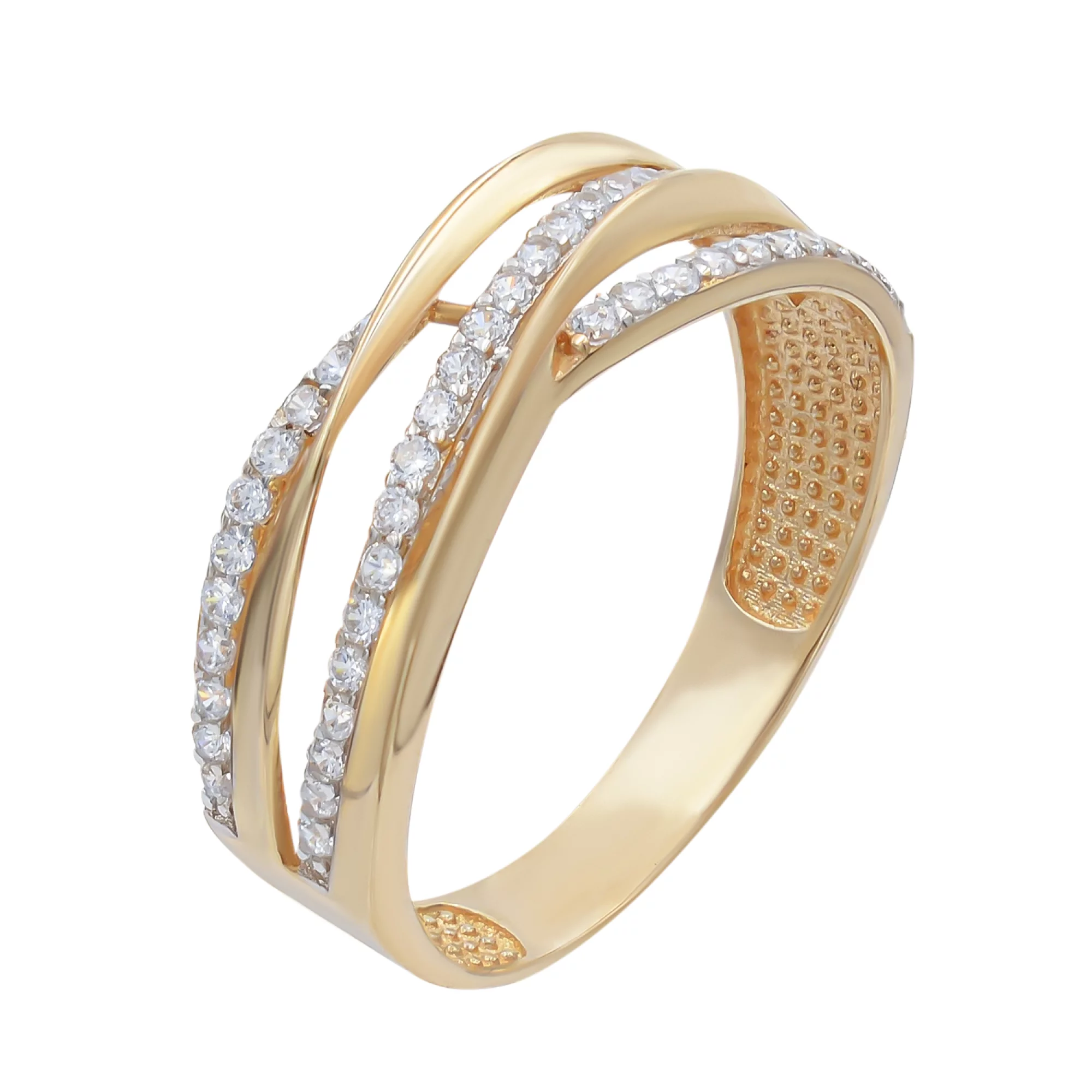 Золотое кольцо с фианитом - 732130 – изображение 1
