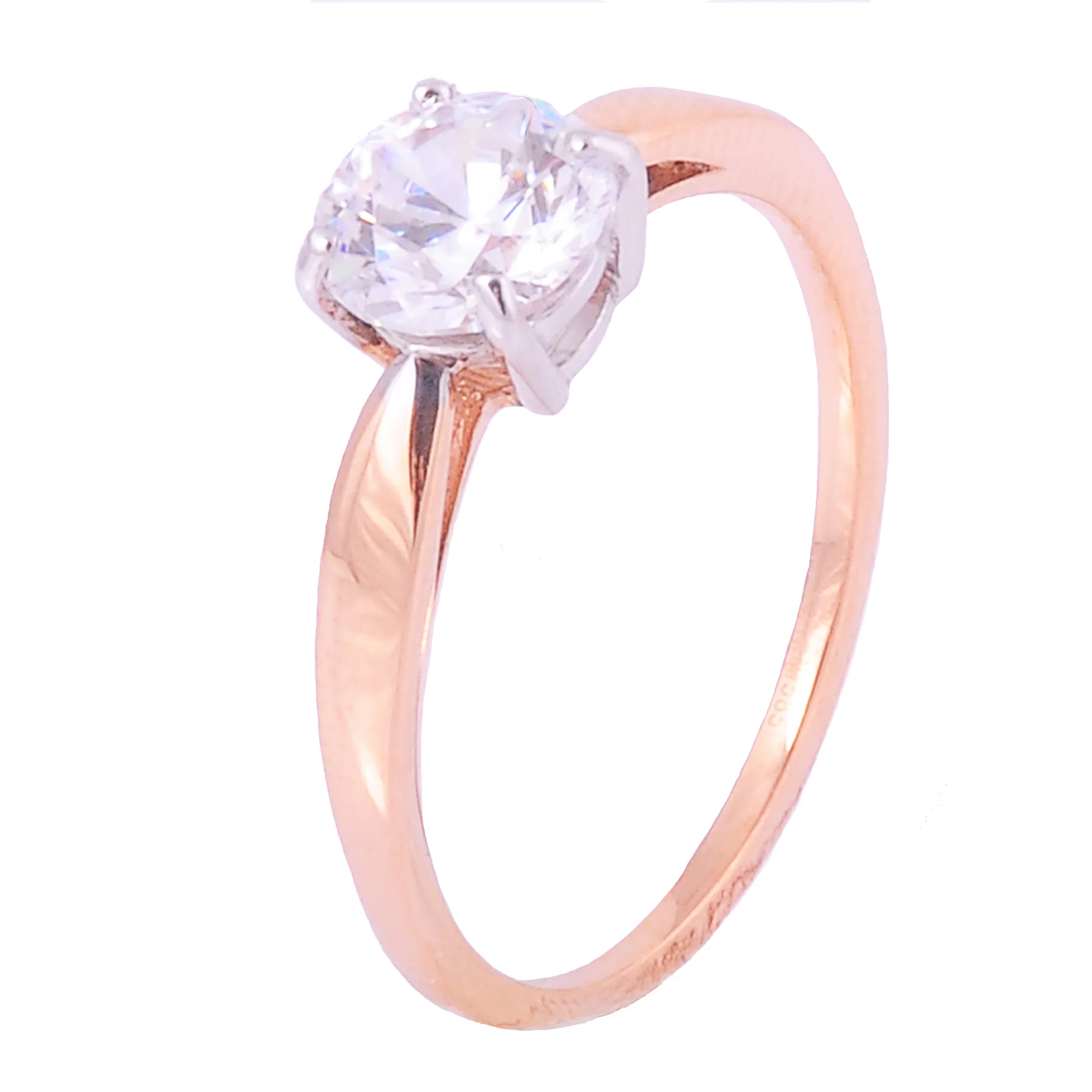 Золотое кольцо с фианитом - 502445 – изображение 1