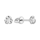Серьги-гвоздики из белого золота с бриллиантом - 2279216
