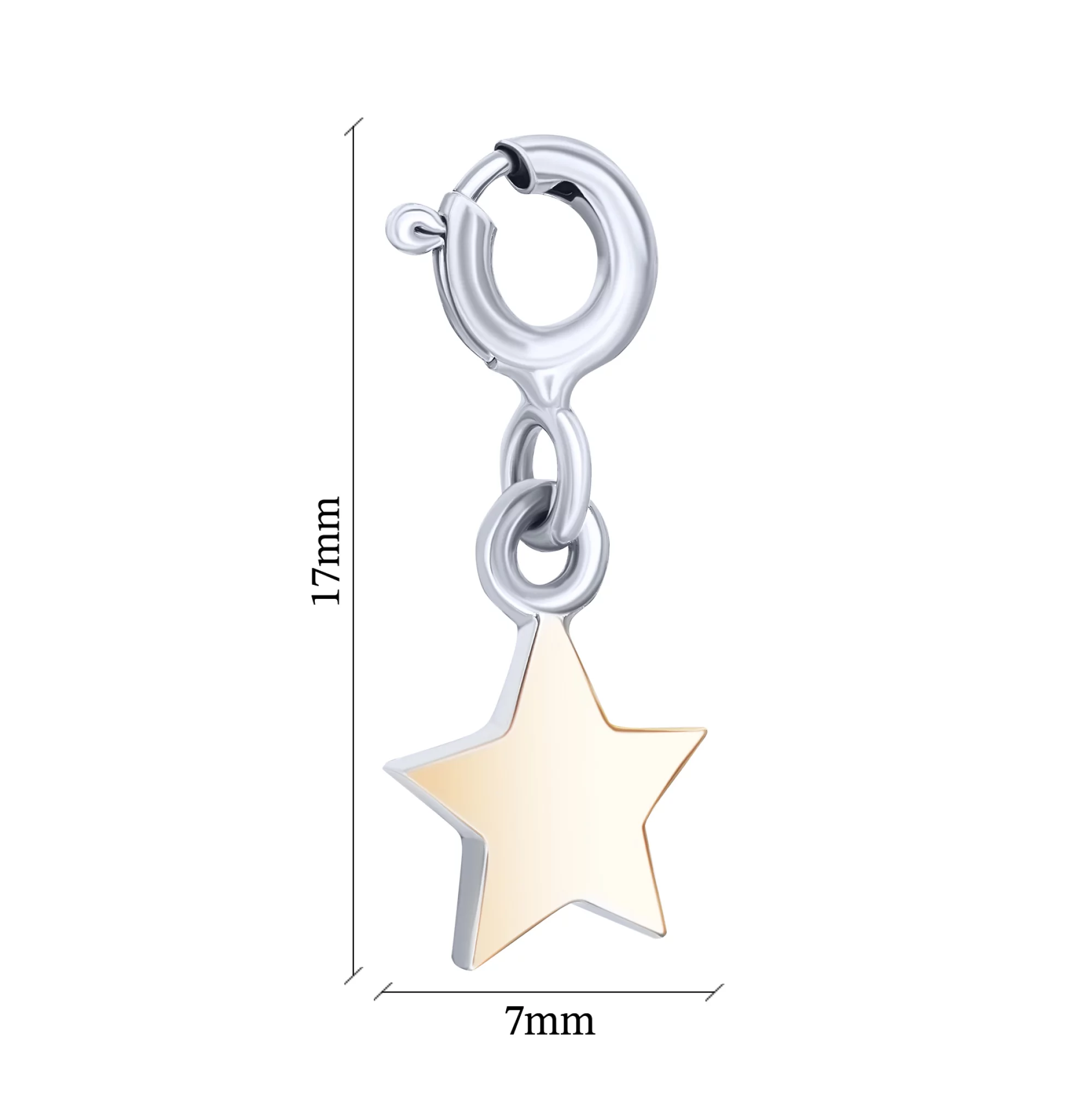 Серебряная подвеска "Звезда" с позолотой - 1611325 – изображение 2