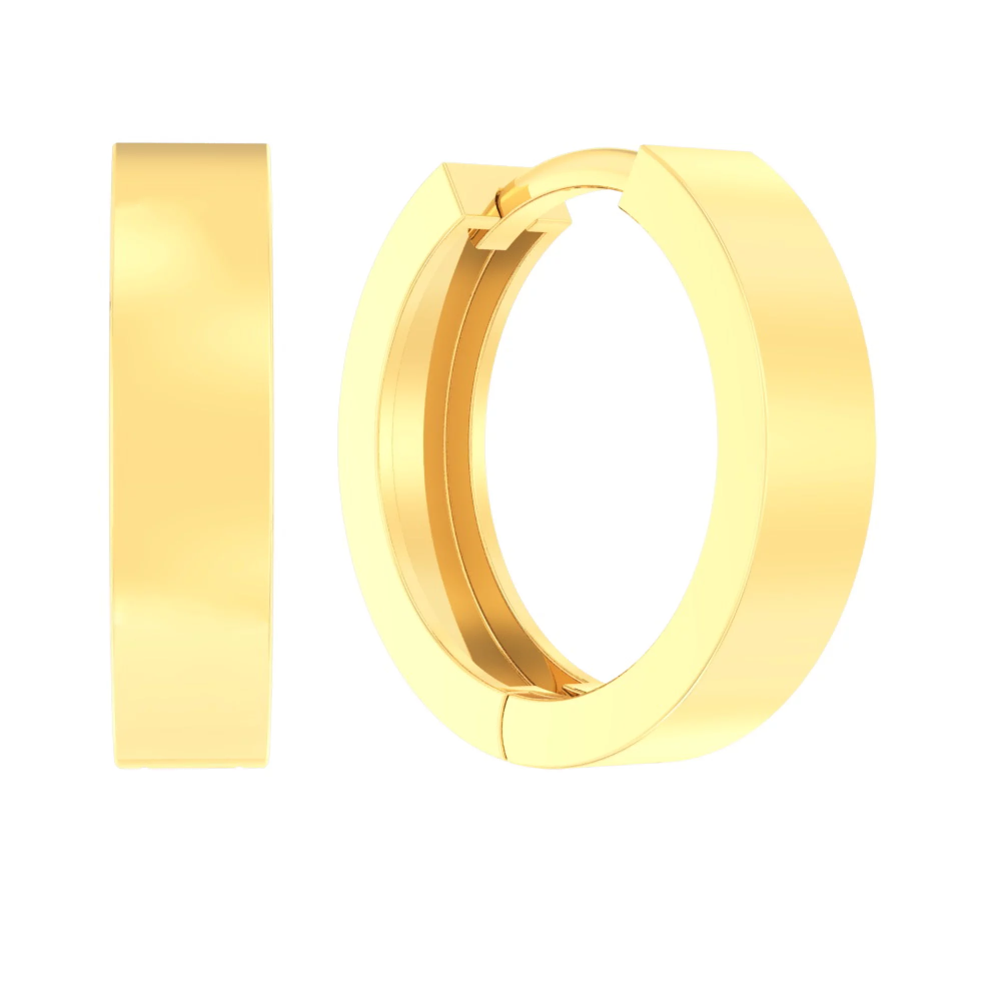 Сережки-кольца из лимонного золота - 965187 – изображение 1