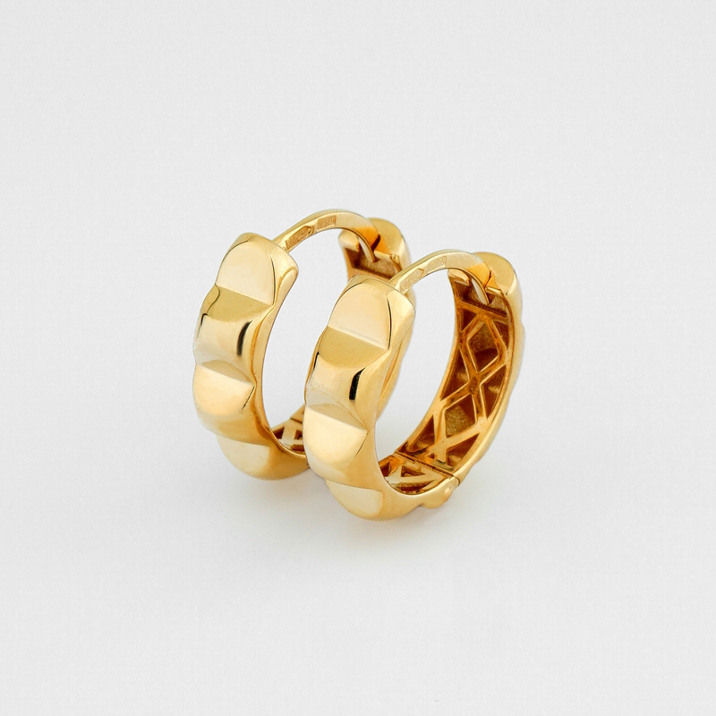 Серьги-кольца из лимонного золота - 2149611