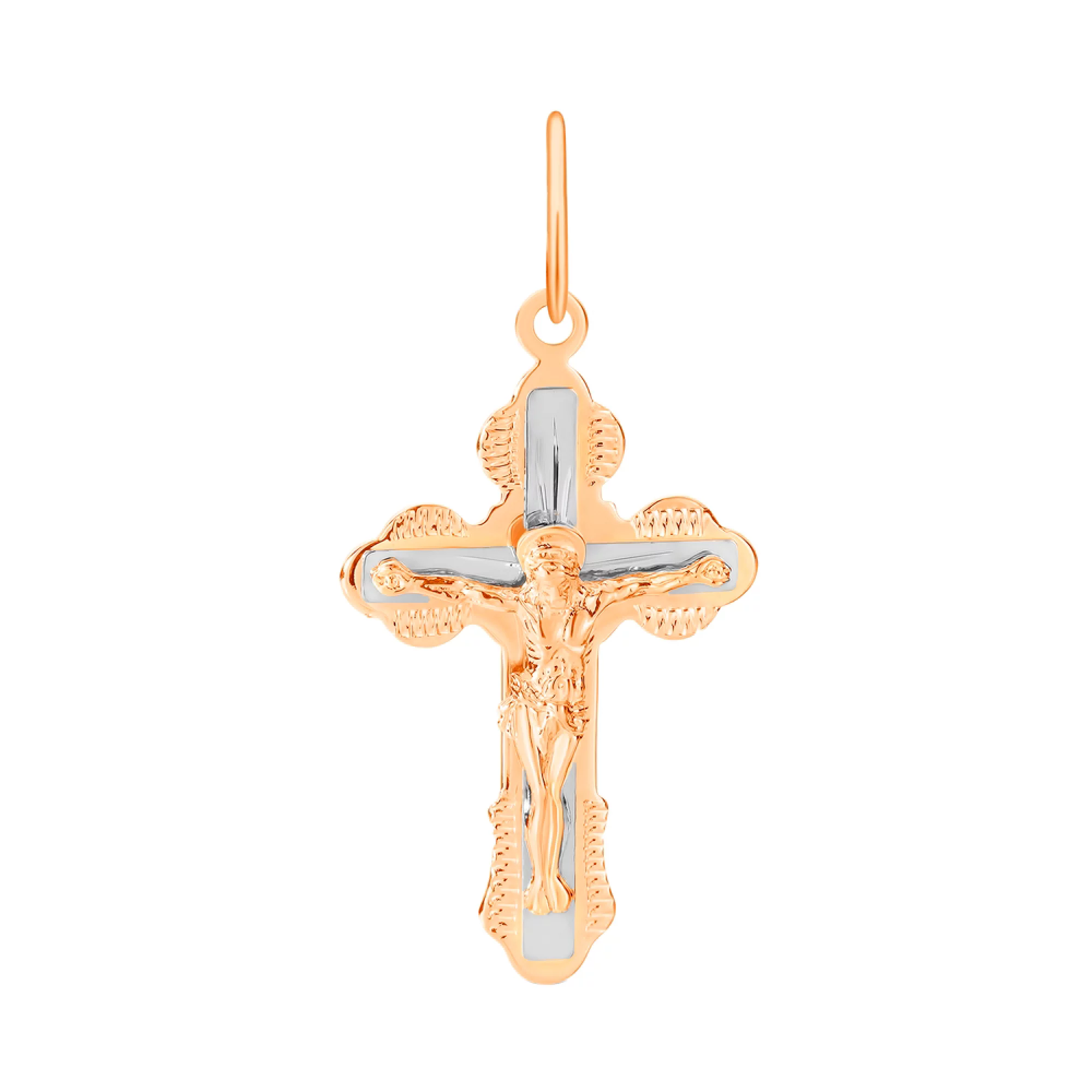 Крестик из комбинированного золота  - 1532773 – изображение 1