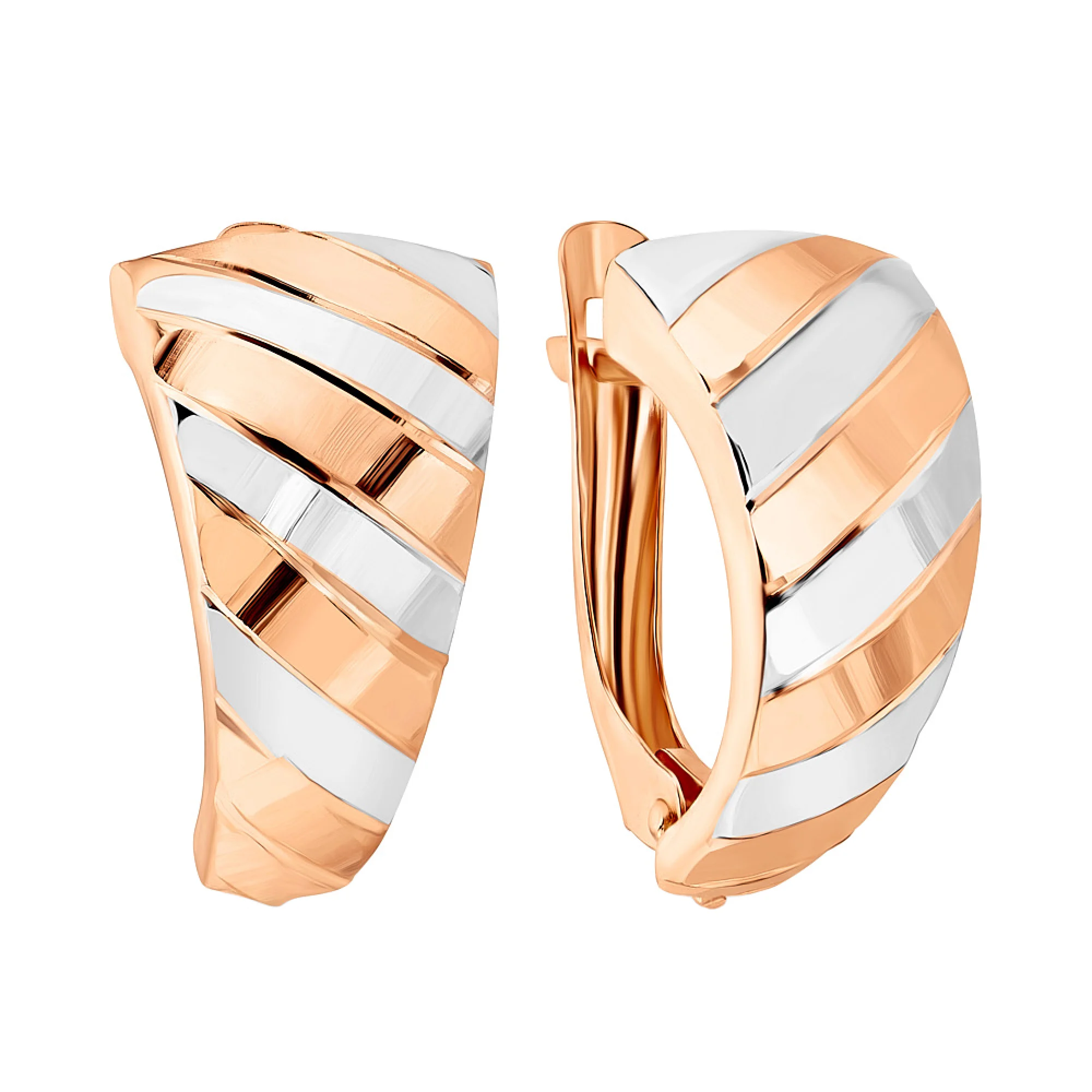 Сережки из комбинированного золота - 972119 - 1