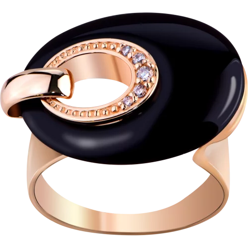 Золотое кольцо с агатом и фианитом. Артикул 379668: цена, отзывы, фото – купить в интернет-магазине AURUM