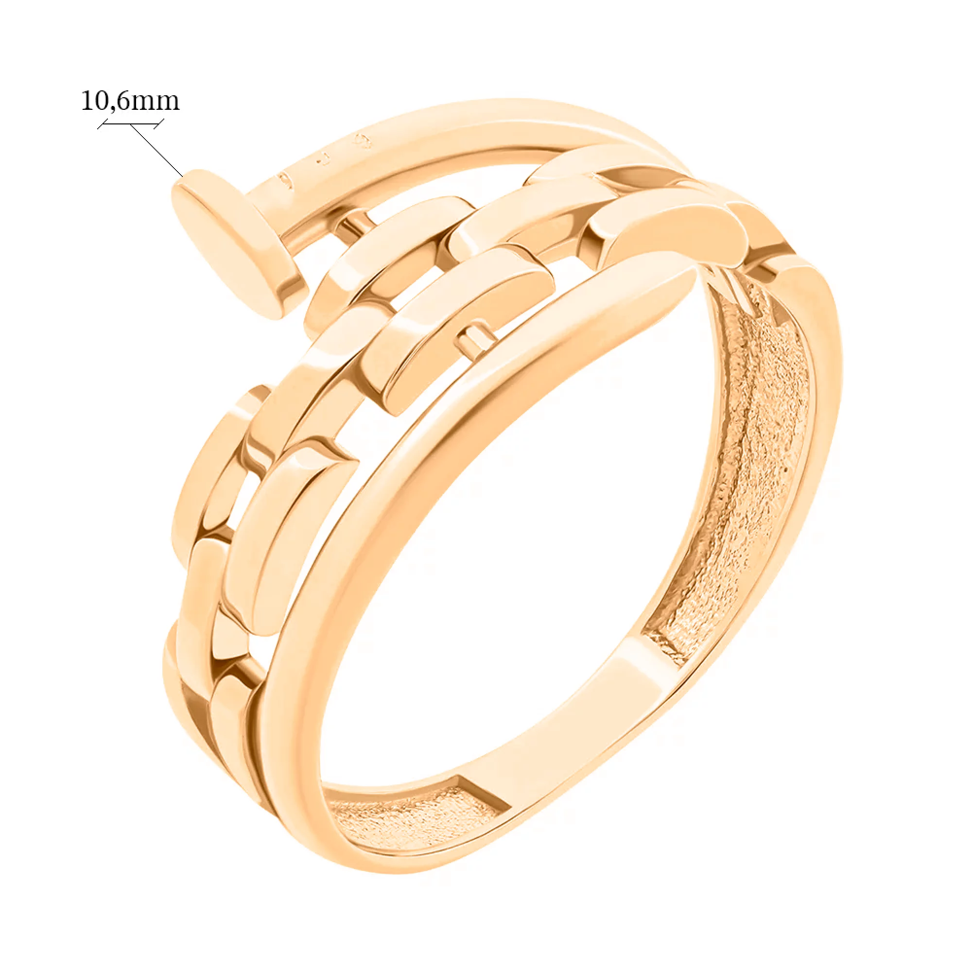 Кольцо "Гвоздь" из красного золота - 1500278 – изображение 3