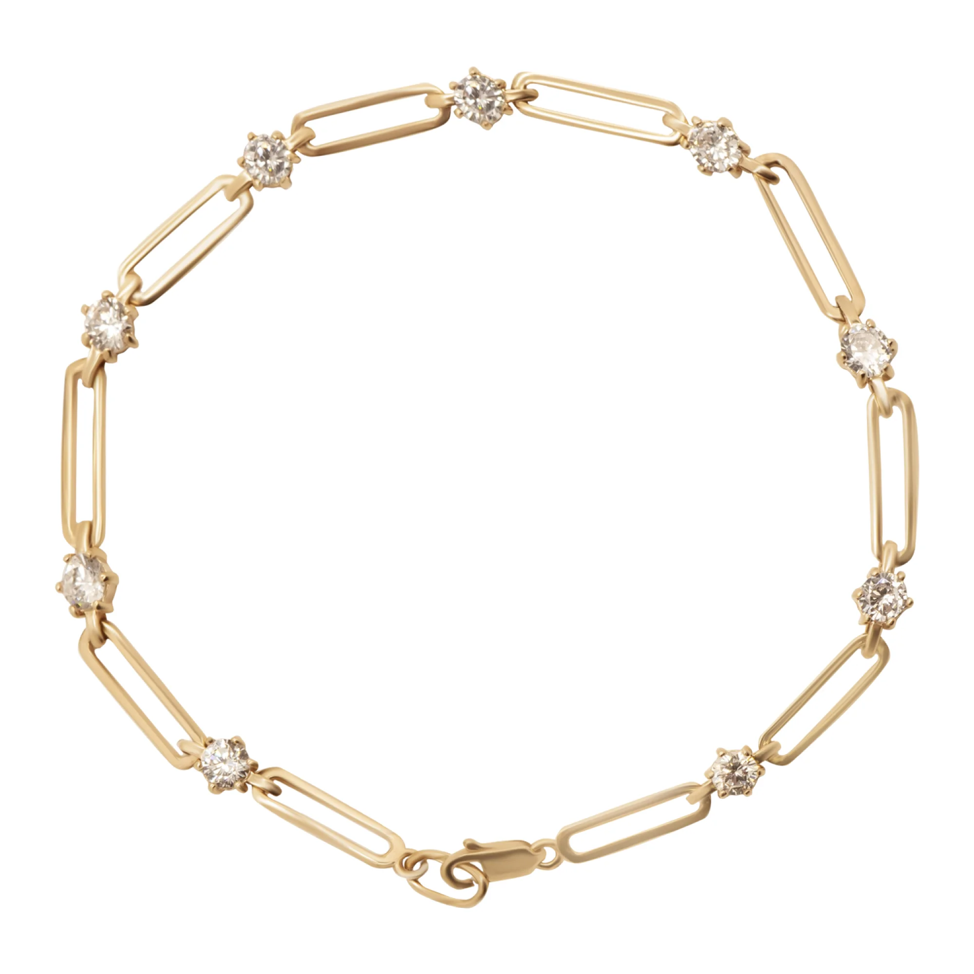 Браслет з червоного золота з фіанітом якірне плетіння - 937880 - 1