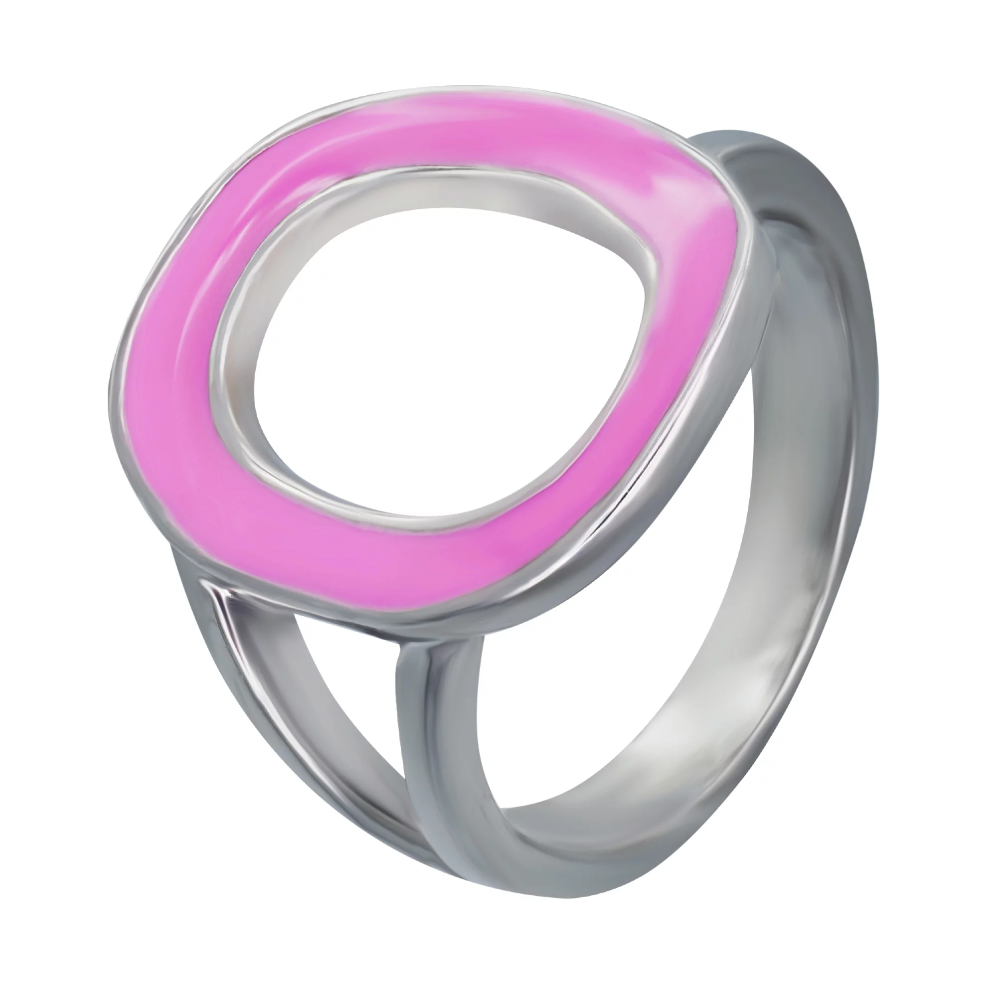 Кольцо серебряное с цветной эмалью - 907518 – изображение 1