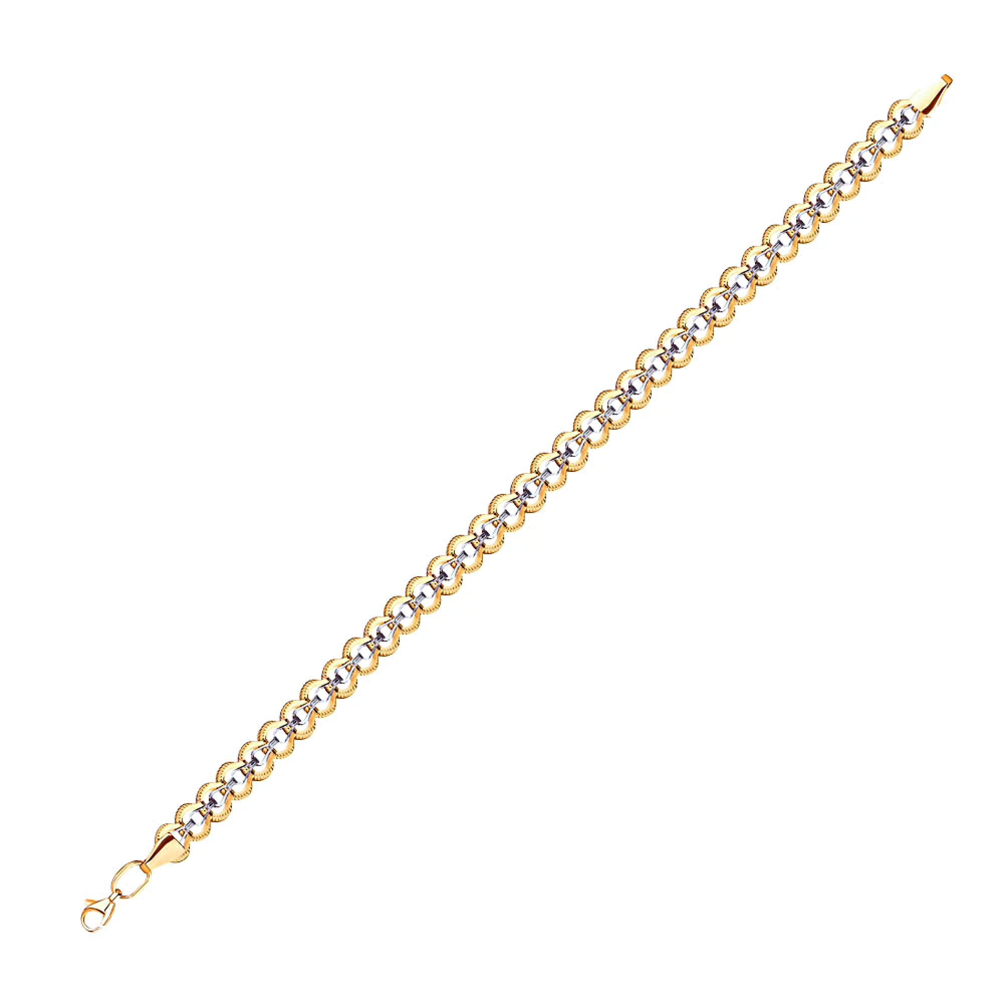 Браслет из комбинированного золота плетение ролекс - 1526557 – изображение 2