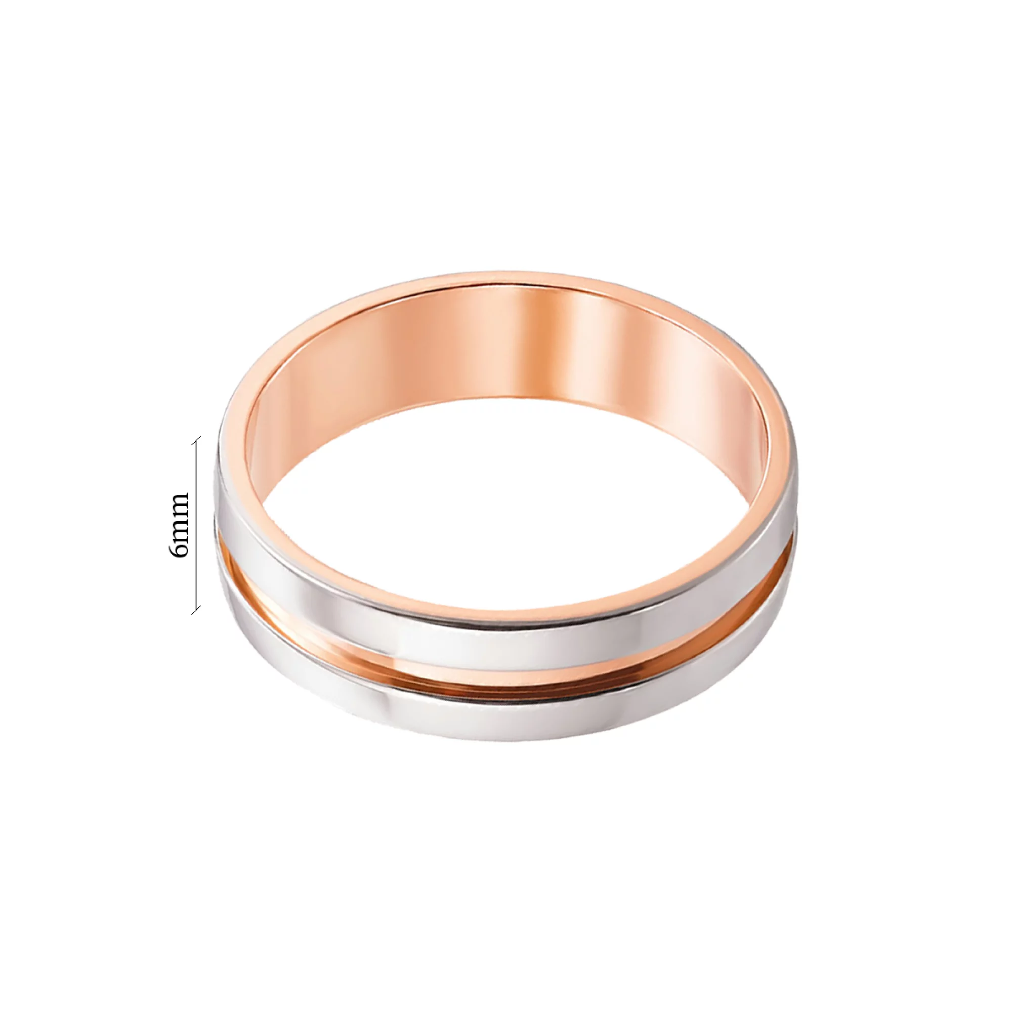 Обручальное кольцо-американка комбинированное - 547356 – изображение 2