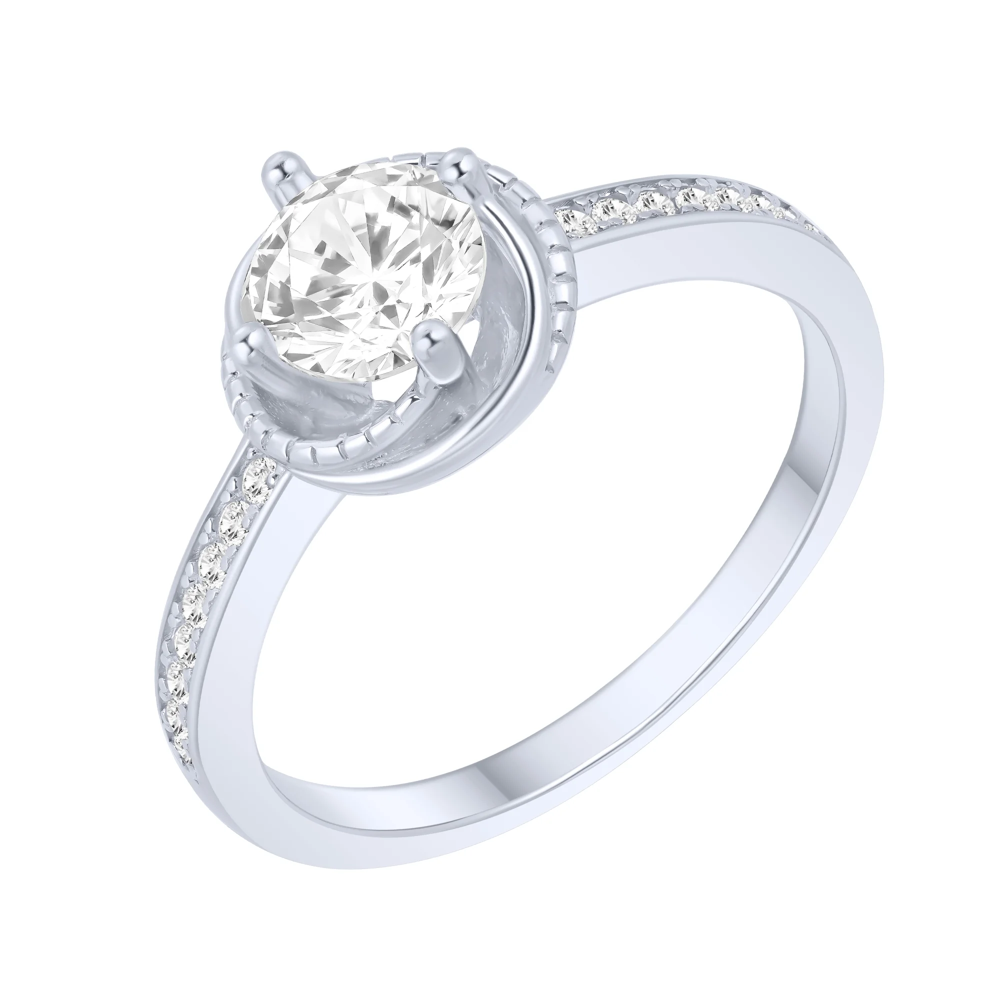 Серебряное кольцо с фианитами - 2284003 - 2