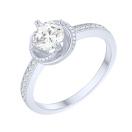 Серебряное кольцо с фианитами - 2284003