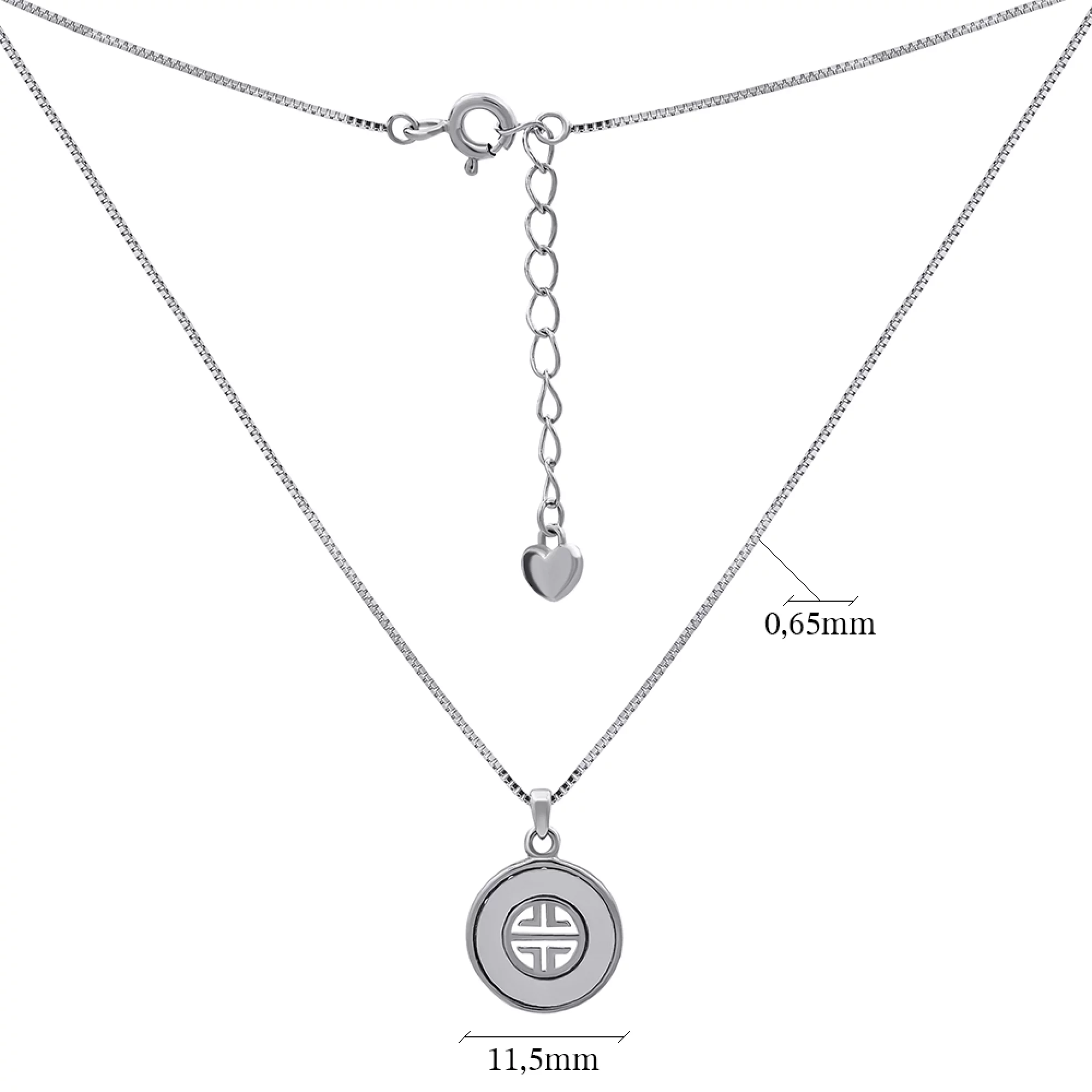 Срібний ланцюжок із підвіскою з перламутром венеціанське плетіння - 1265178 – зображення 2