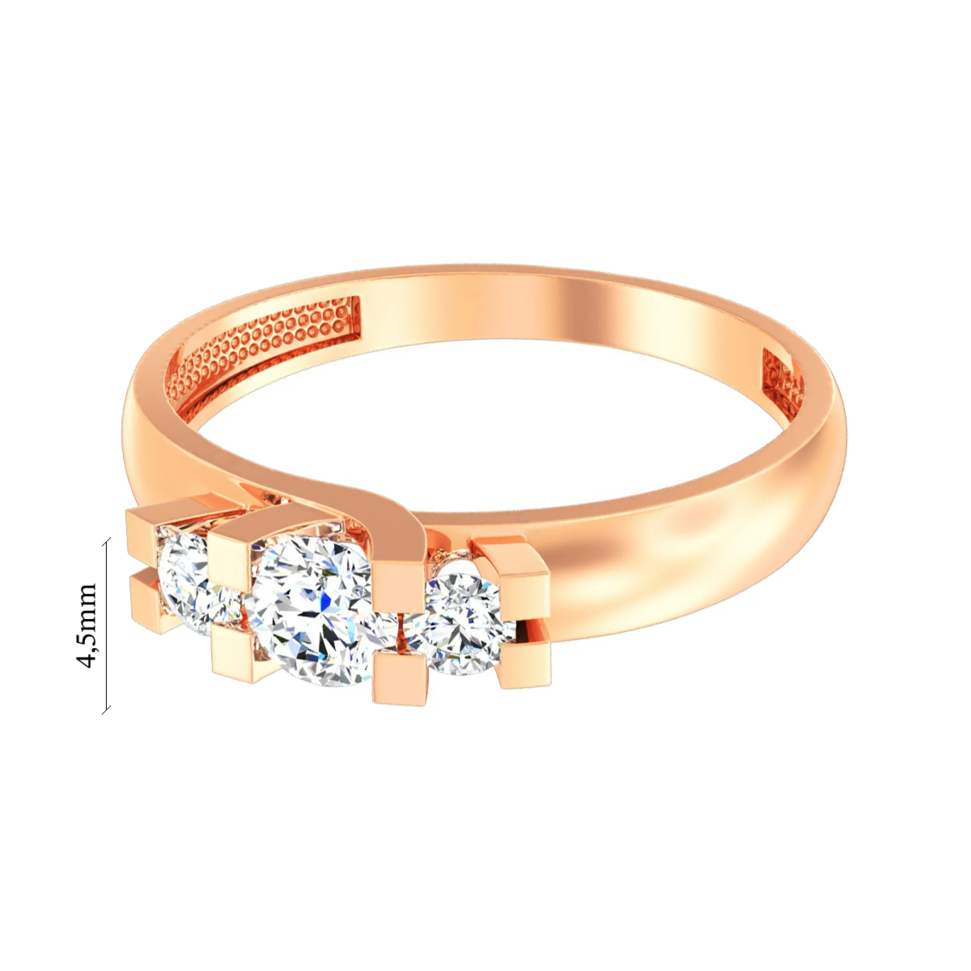 Золотое кольцо с фианитом - 585559 – изображение 2