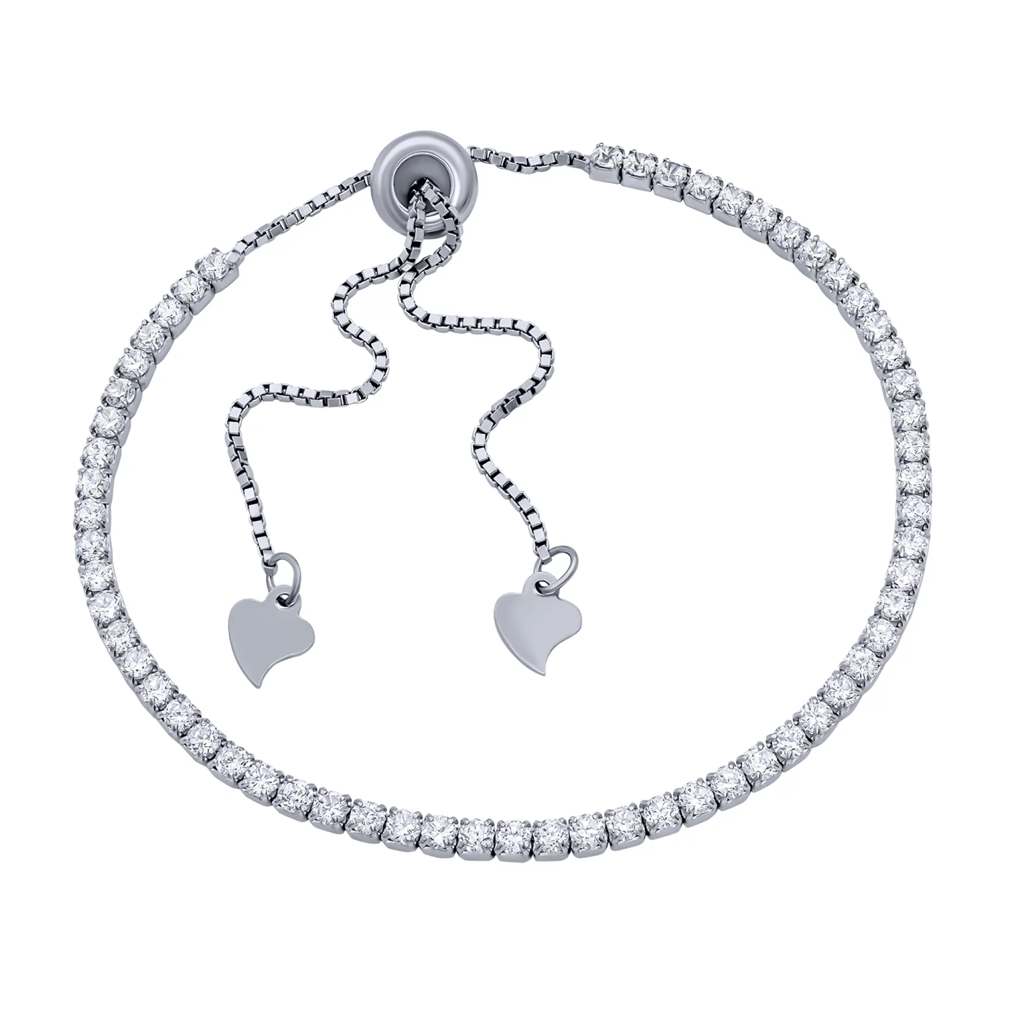Теннисный серебряный браслет с дорожкой фианитов - 1715683 – изображение 1