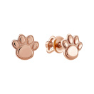 Стильні дитячі сережки-пусети "Лапки" в червоному золоті - 1973587