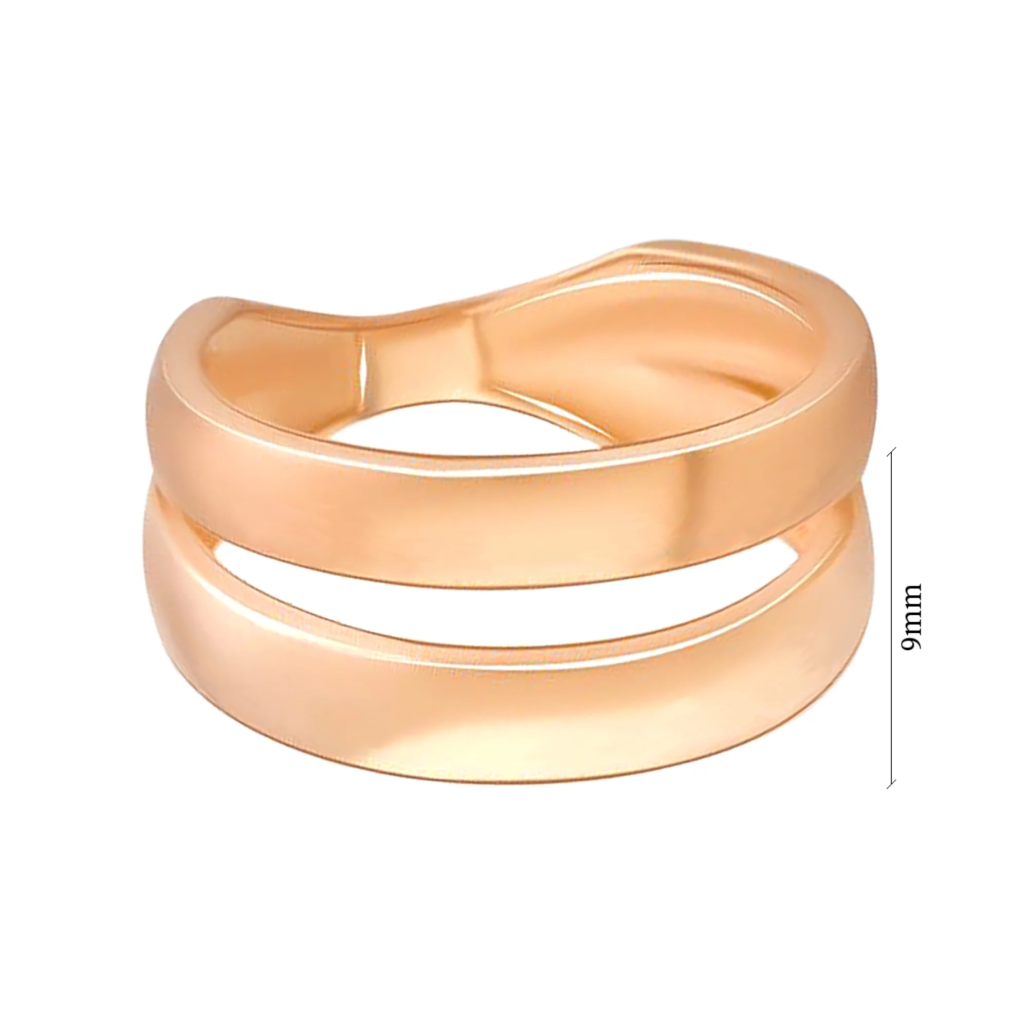 Двойное кольцо из красного золота - 1395461 – изображение 3