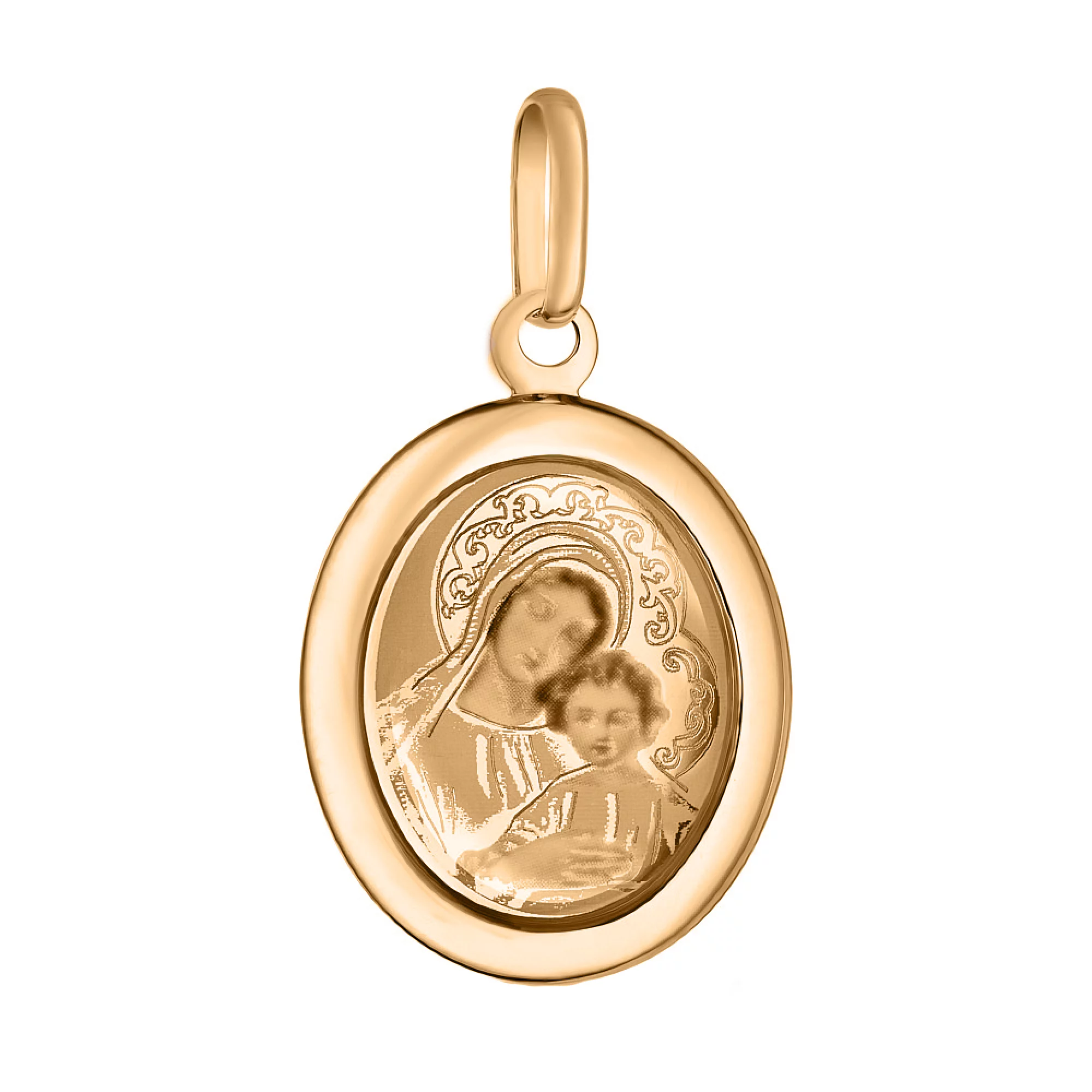 Ладанка з золота "Божа Матір з немовлям" - 1618876 – зображення 1