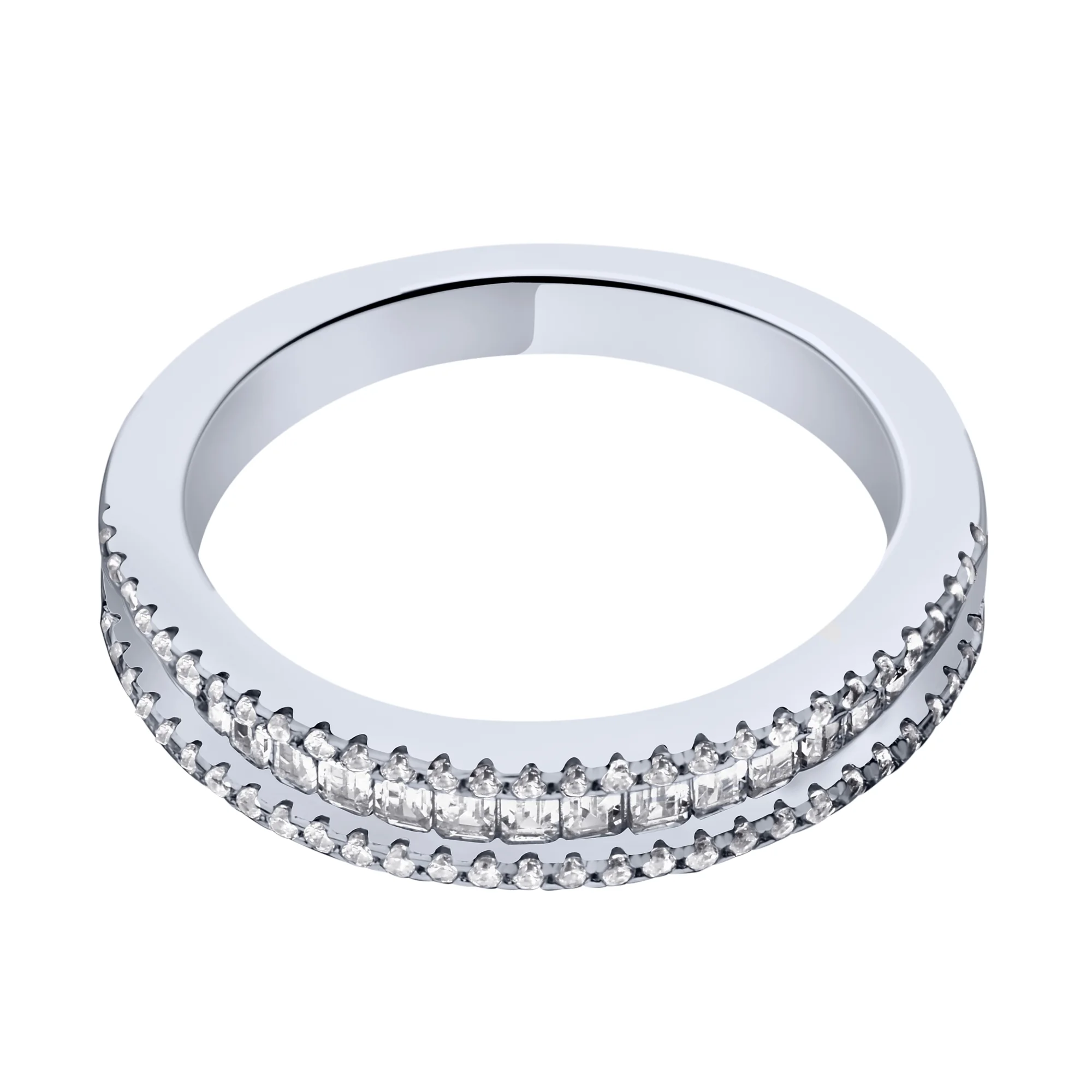 Серебряное кольцо с фианитами - 2187015 - 2
