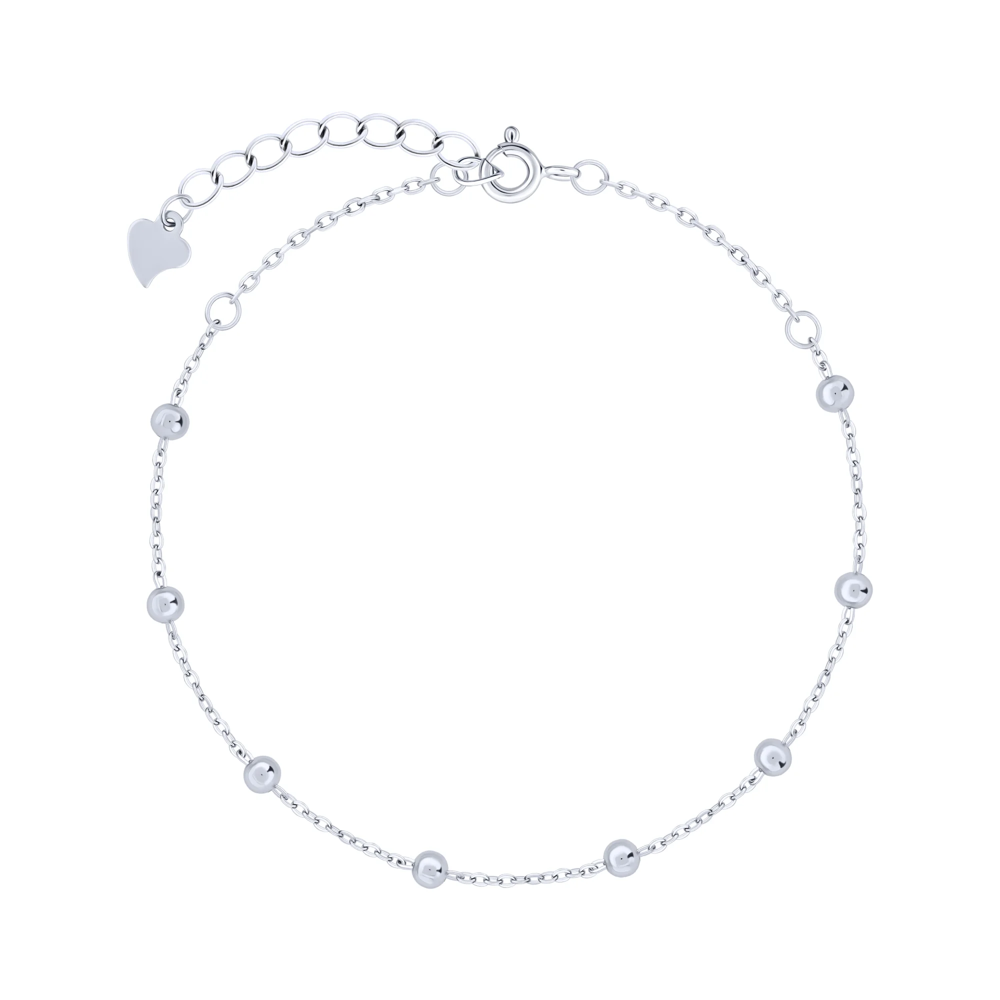 Серебряный браслет "Шарики" якорное плетение - 2153431 - 1